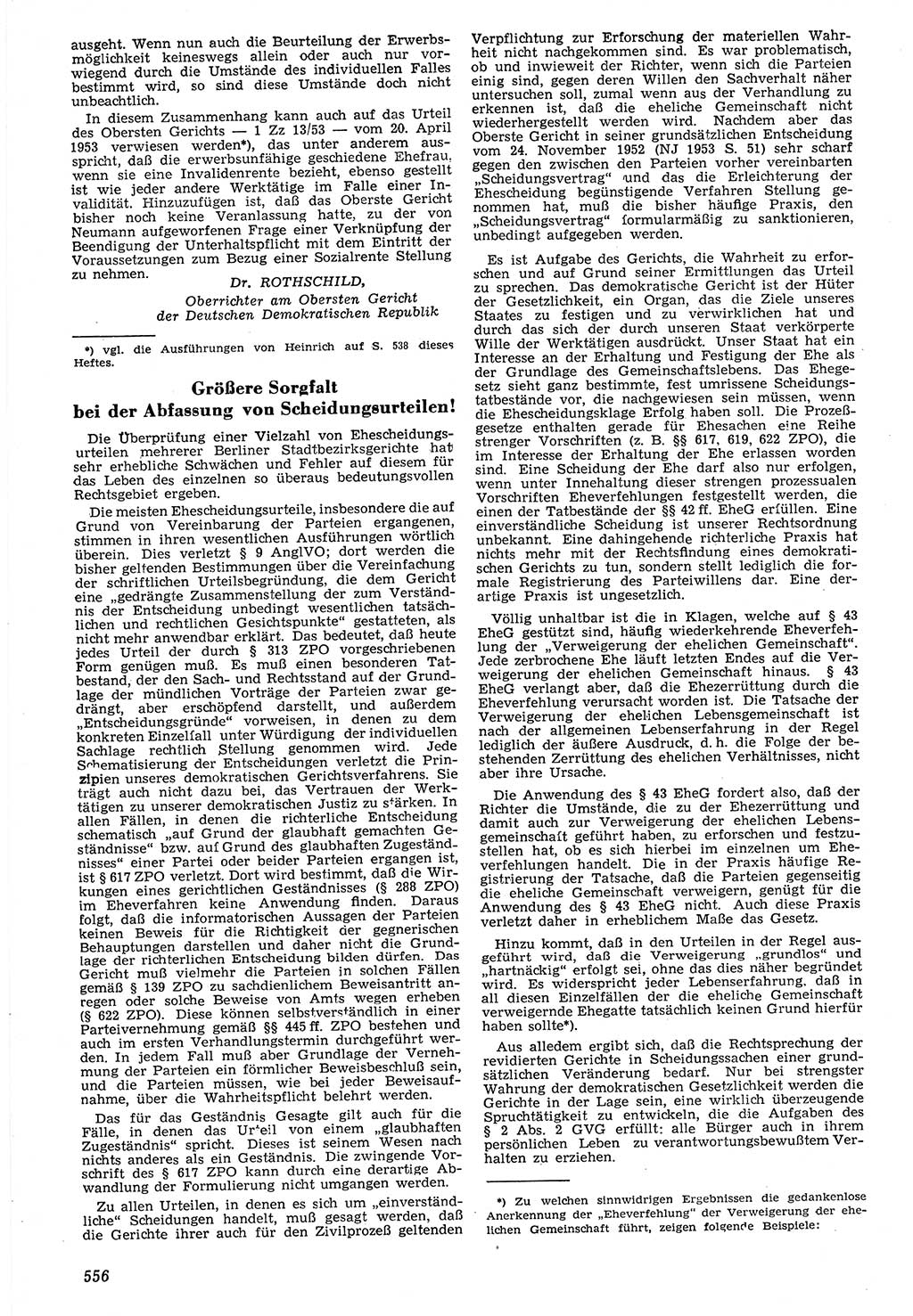 Neue Justiz (NJ), Zeitschrift für Recht und Rechtswissenschaft [Deutsche Demokratische Republik (DDR)], 7. Jahrgang 1953, Seite 556 (NJ DDR 1953, S. 556)