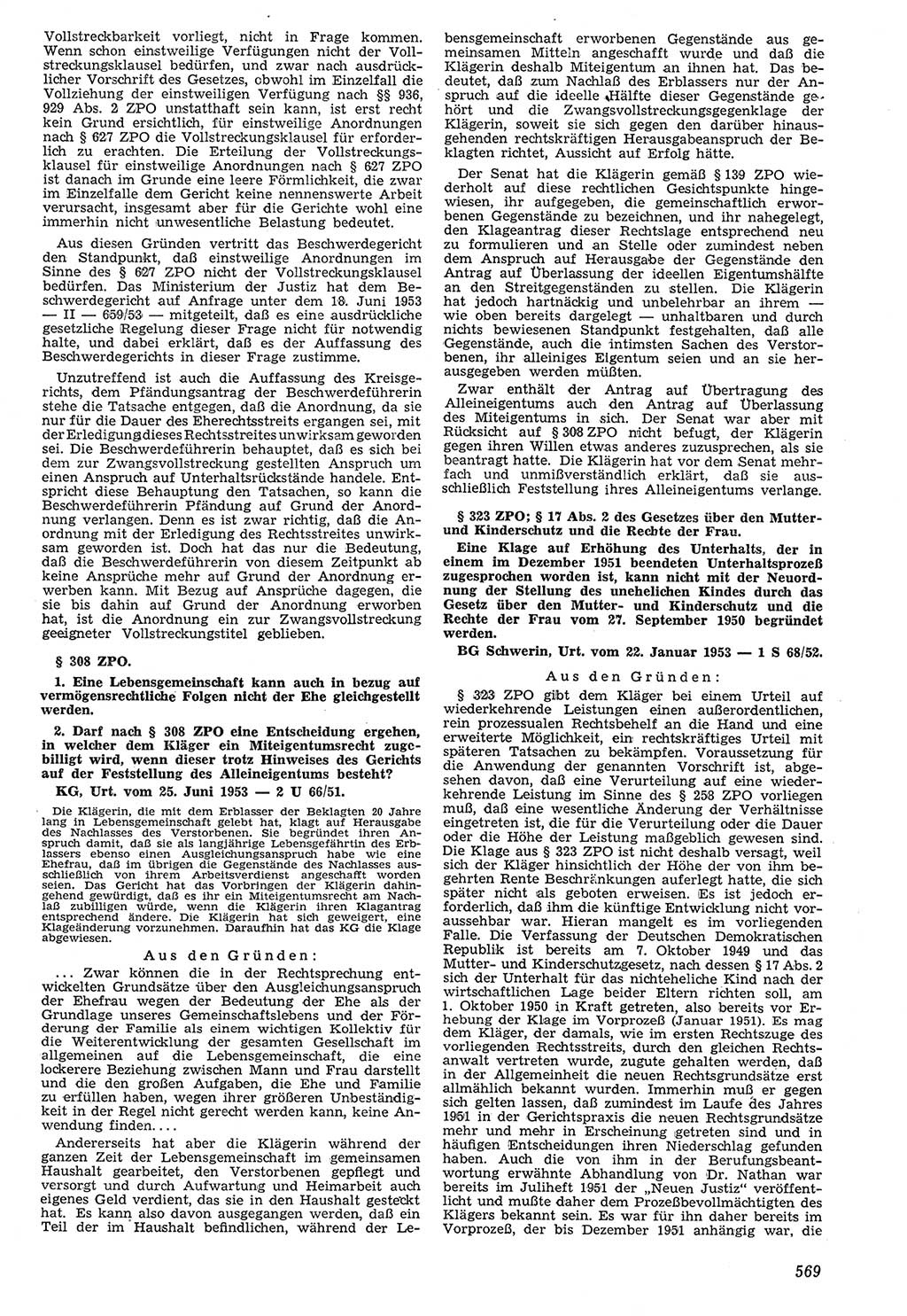 Neue Justiz (NJ), Zeitschrift für Recht und Rechtswissenschaft [Deutsche Demokratische Republik (DDR)], 7. Jahrgang 1953, Seite 569 (NJ DDR 1953, S. 569)