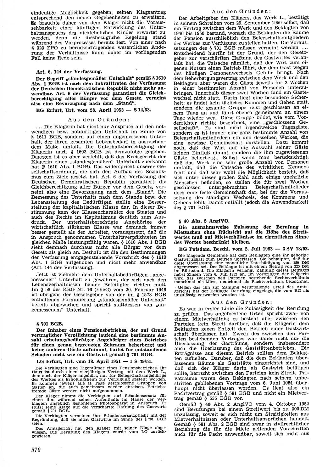 Neue Justiz (NJ), Zeitschrift für Recht und Rechtswissenschaft [Deutsche Demokratische Republik (DDR)], 7. Jahrgang 1953, Seite 570 (NJ DDR 1953, S. 570)