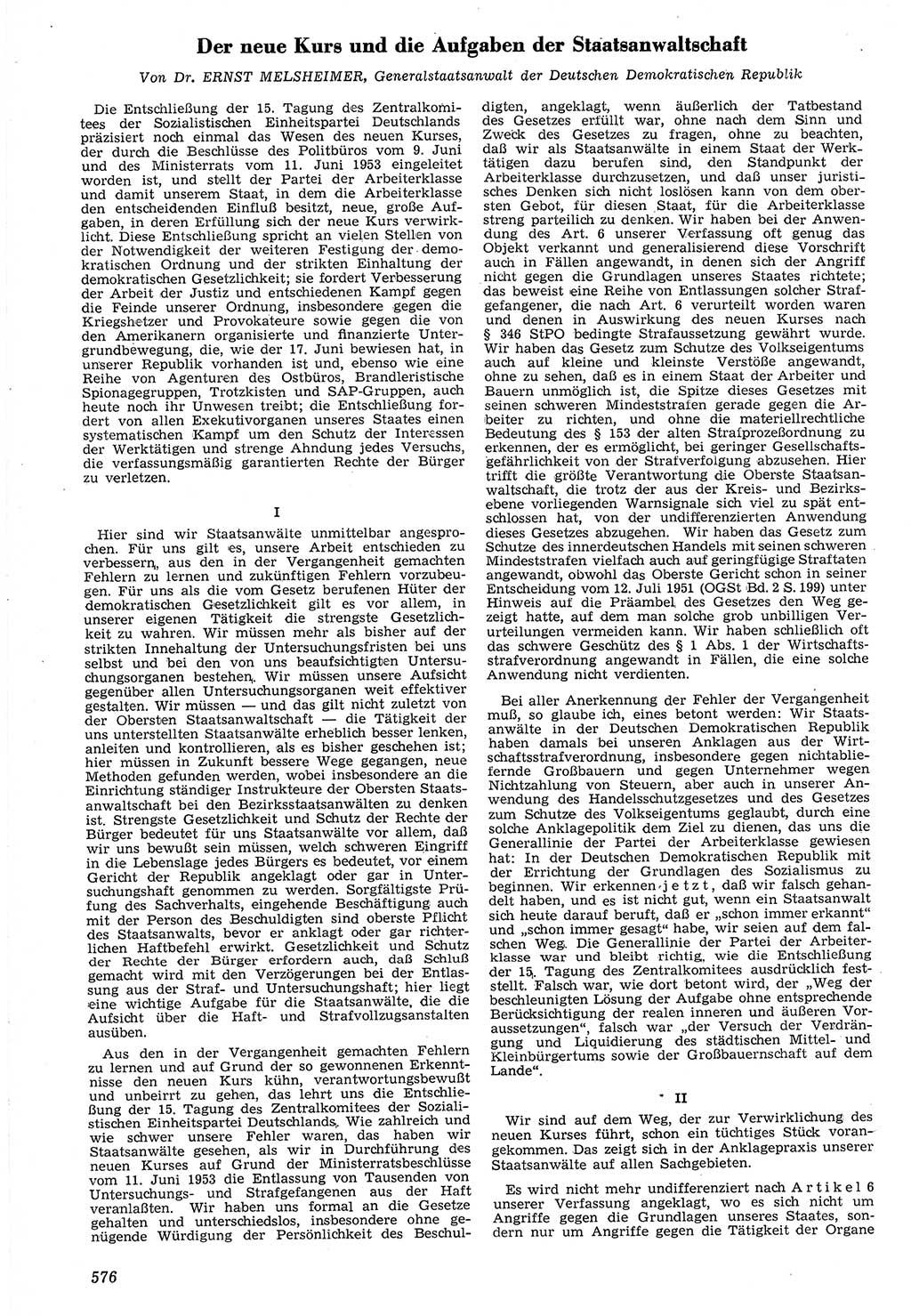 Neue Justiz (NJ), Zeitschrift für Recht und Rechtswissenschaft [Deutsche Demokratische Republik (DDR)], 7. Jahrgang 1953, Seite 576 (NJ DDR 1953, S. 576)