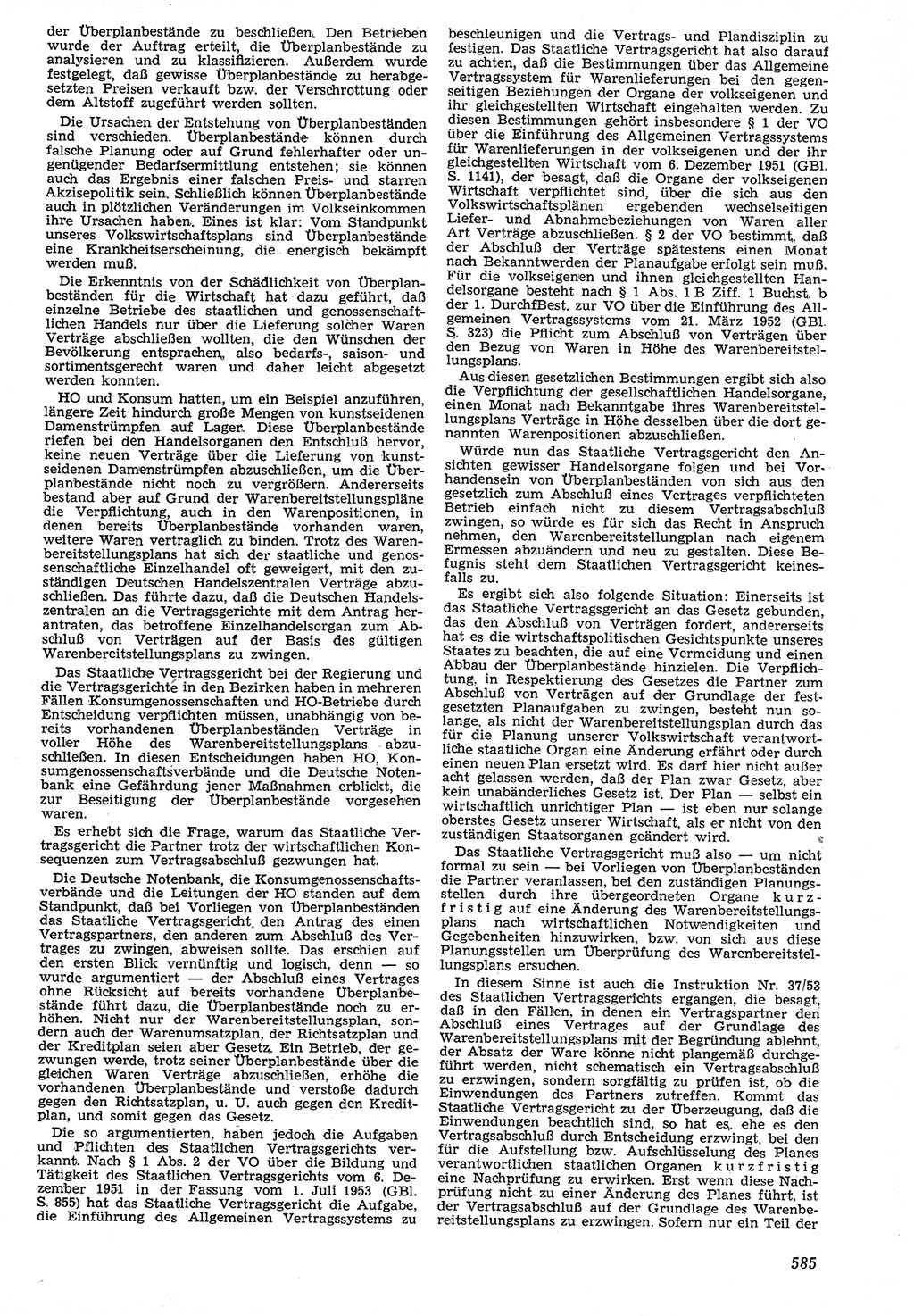 Neue Justiz (NJ), Zeitschrift für Recht und Rechtswissenschaft [Deutsche Demokratische Republik (DDR)], 7. Jahrgang 1953, Seite 585 (NJ DDR 1953, S. 585)