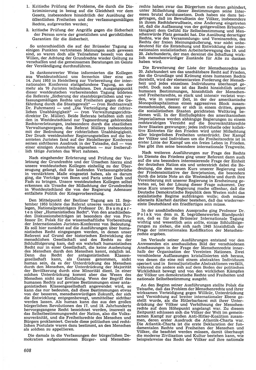 Neue Justiz (NJ), Zeitschrift für Recht und Rechtswissenschaft [Deutsche Demokratische Republik (DDR)], 7. Jahrgang 1953, Seite 608 (NJ DDR 1953, S. 608)
