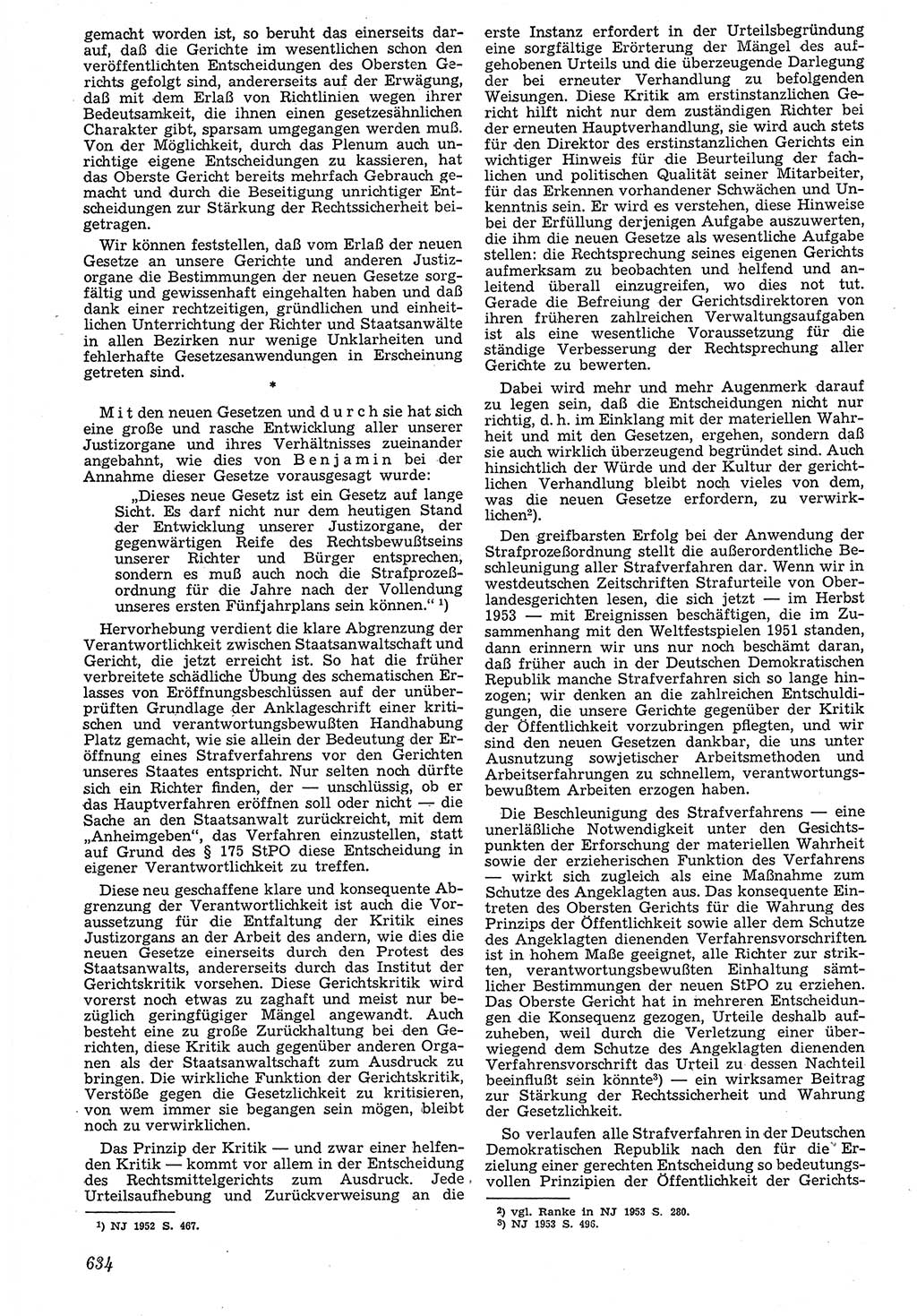 Neue Justiz (NJ), Zeitschrift für Recht und Rechtswissenschaft [Deutsche Demokratische Republik (DDR)], 7. Jahrgang 1953, Seite 634 (NJ DDR 1953, S. 634)