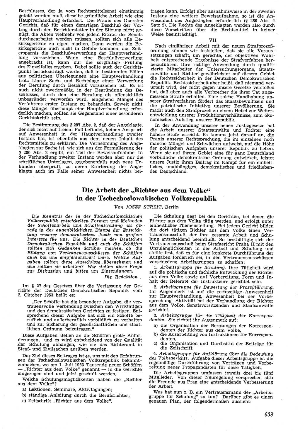Neue Justiz (NJ), Zeitschrift für Recht und Rechtswissenschaft [Deutsche Demokratische Republik (DDR)], 7. Jahrgang 1953, Seite 639 (NJ DDR 1953, S. 639)