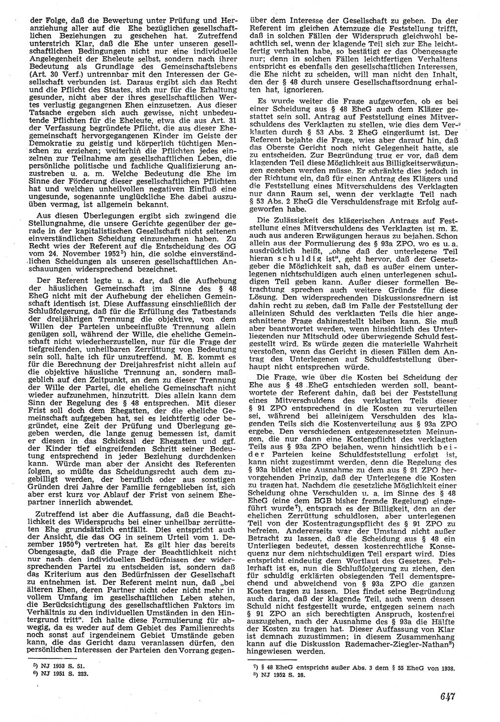 Neue Justiz (NJ), Zeitschrift für Recht und Rechtswissenschaft [Deutsche Demokratische Republik (DDR)], 7. Jahrgang 1953, Seite 647 (NJ DDR 1953, S. 647)