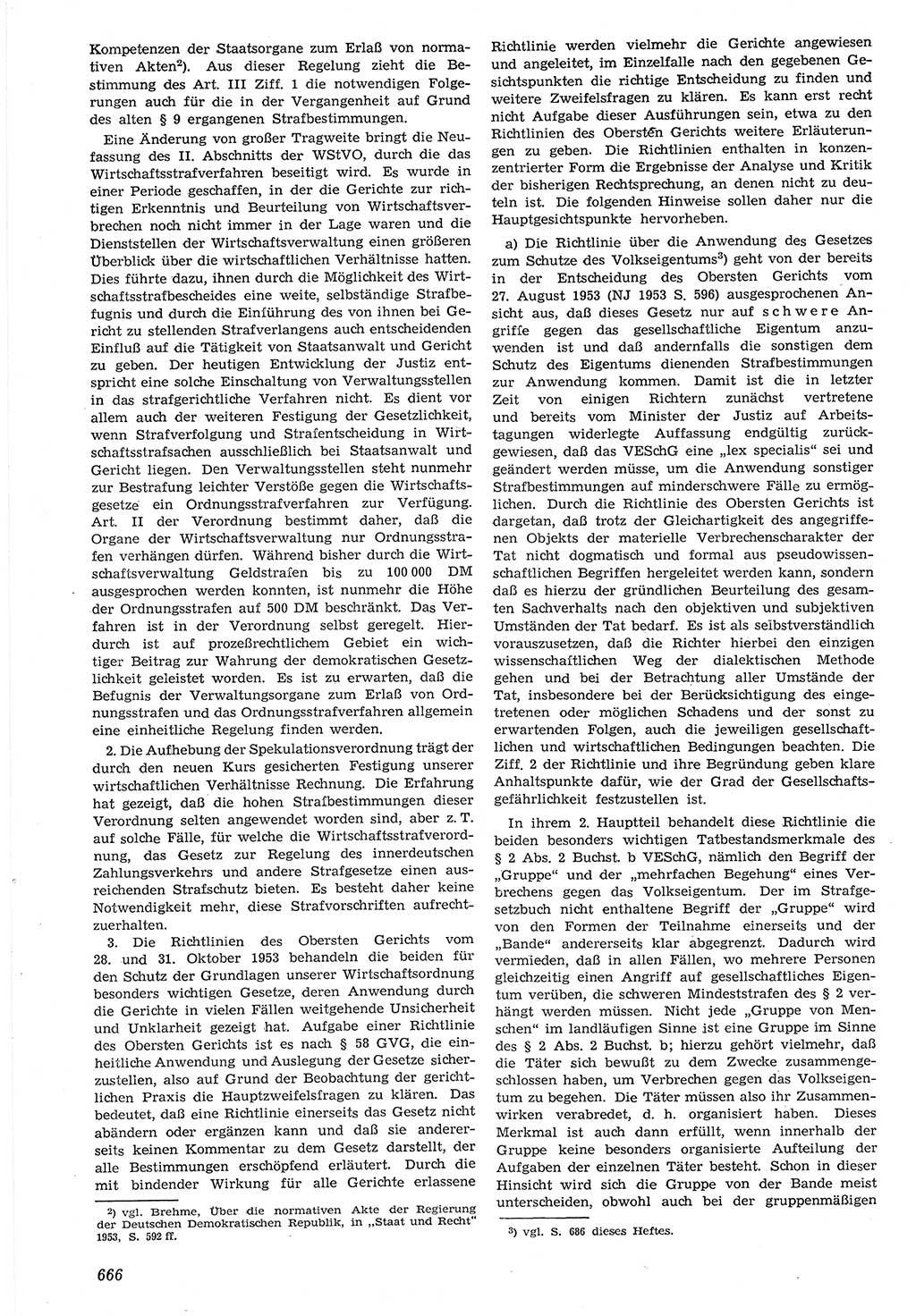 Neue Justiz (NJ), Zeitschrift für Recht und Rechtswissenschaft [Deutsche Demokratische Republik (DDR)], 7. Jahrgang 1953, Seite 666 (NJ DDR 1953, S. 666)
