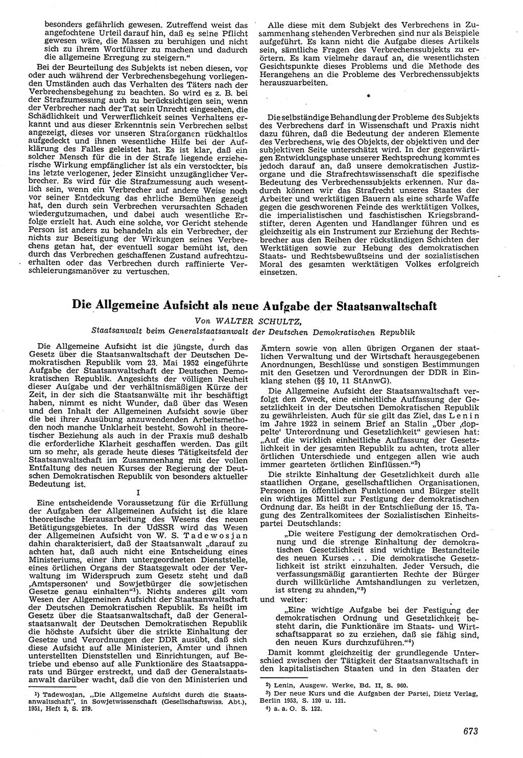 Neue Justiz (NJ), Zeitschrift für Recht und Rechtswissenschaft [Deutsche Demokratische Republik (DDR)], 7. Jahrgang 1953, Seite 673 (NJ DDR 1953, S. 673)