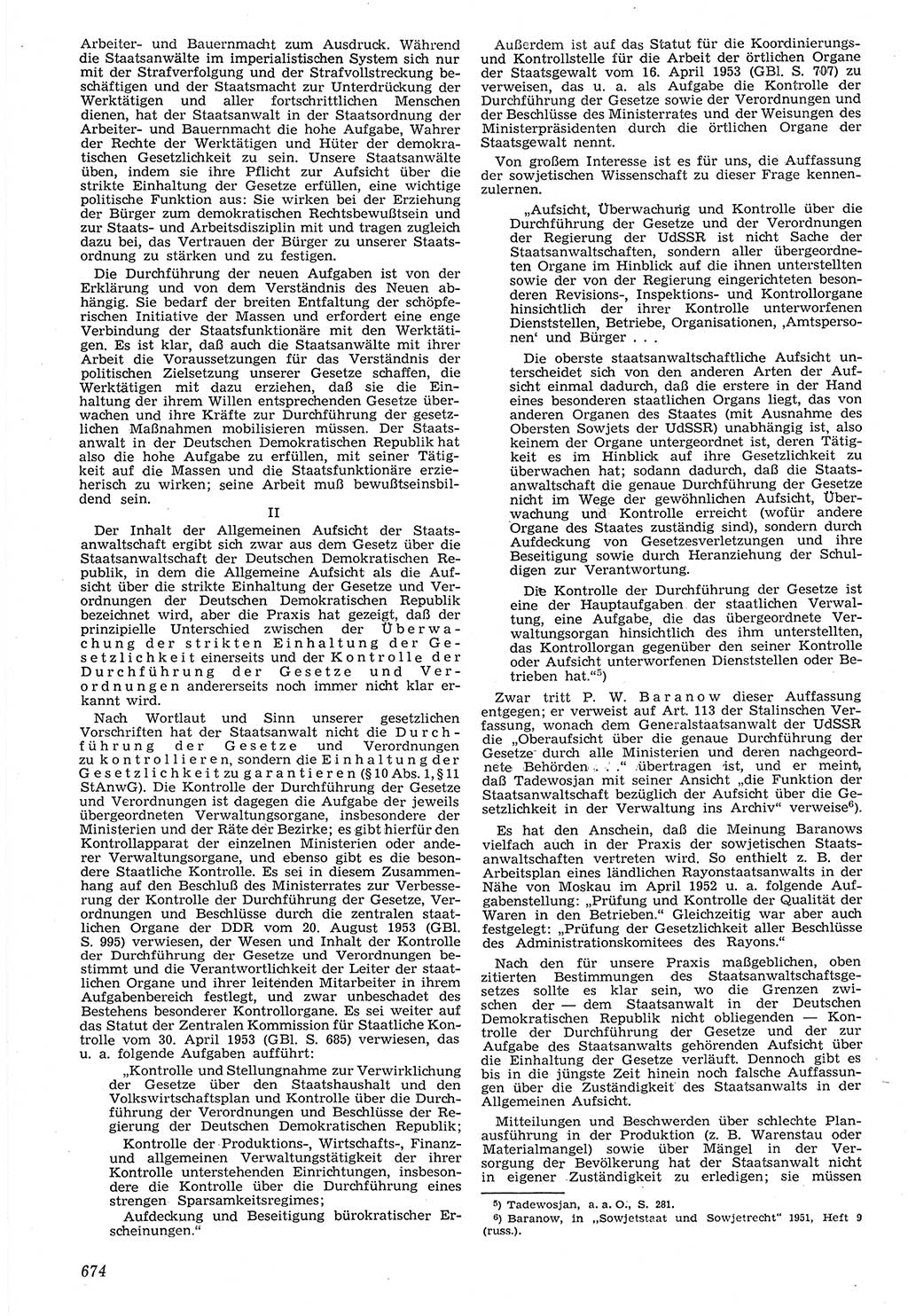 Neue Justiz (NJ), Zeitschrift für Recht und Rechtswissenschaft [Deutsche Demokratische Republik (DDR)], 7. Jahrgang 1953, Seite 674 (NJ DDR 1953, S. 674)