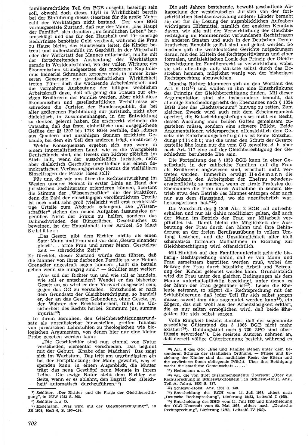 Neue Justiz (NJ), Zeitschrift für Recht und Rechtswissenschaft [Deutsche Demokratische Republik (DDR)], 7. Jahrgang 1953, Seite 702 (NJ DDR 1953, S. 702)