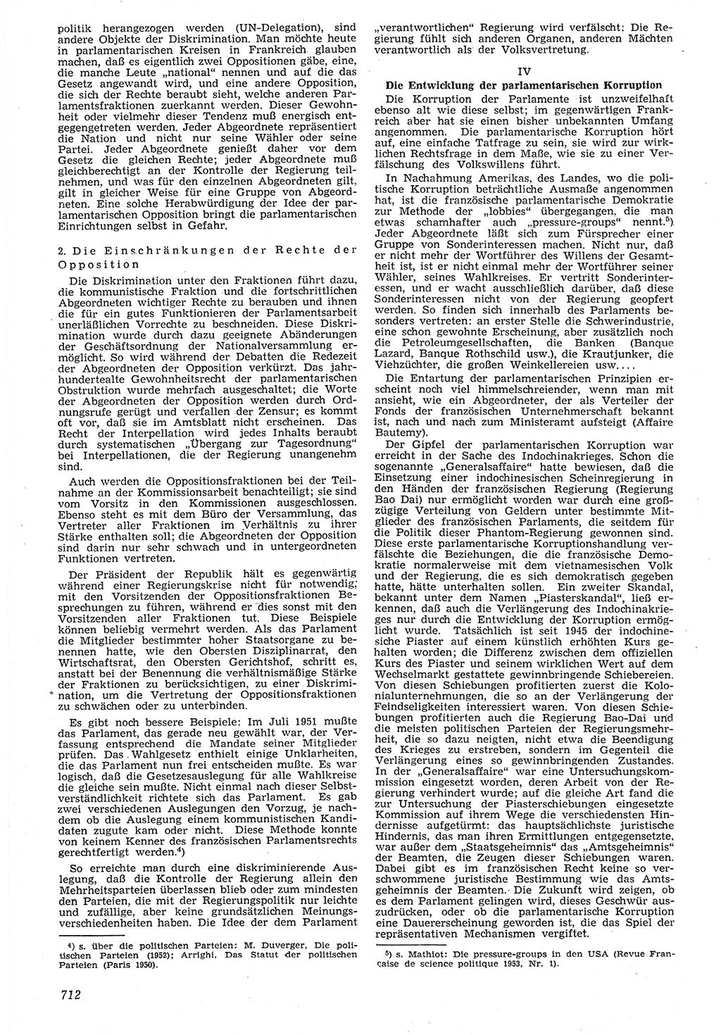 Neue Justiz (NJ), Zeitschrift für Recht und Rechtswissenschaft [Deutsche Demokratische Republik (DDR)], 7. Jahrgang 1953, Seite 712 (NJ DDR 1953, S. 712)