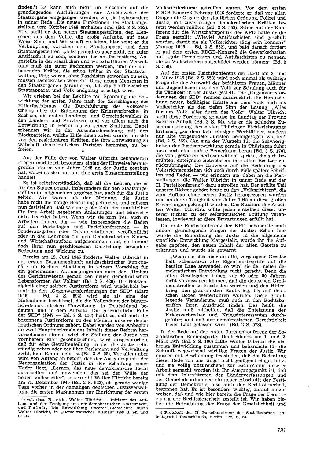 Neue Justiz (NJ), Zeitschrift für Recht und Rechtswissenschaft [Deutsche Demokratische Republik (DDR)], 7. Jahrgang 1953, Seite 731 (NJ DDR 1953, S. 731)