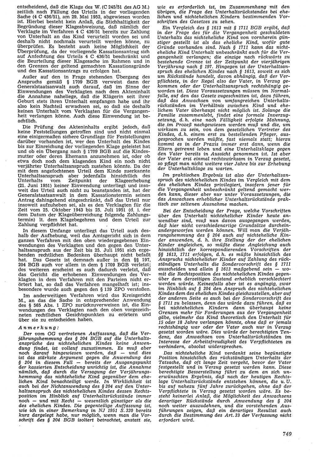 Neue Justiz (NJ), Zeitschrift für Recht und Rechtswissenschaft [Deutsche Demokratische Republik (DDR)], 7. Jahrgang 1953, Seite 749 (NJ DDR 1953, S. 749)