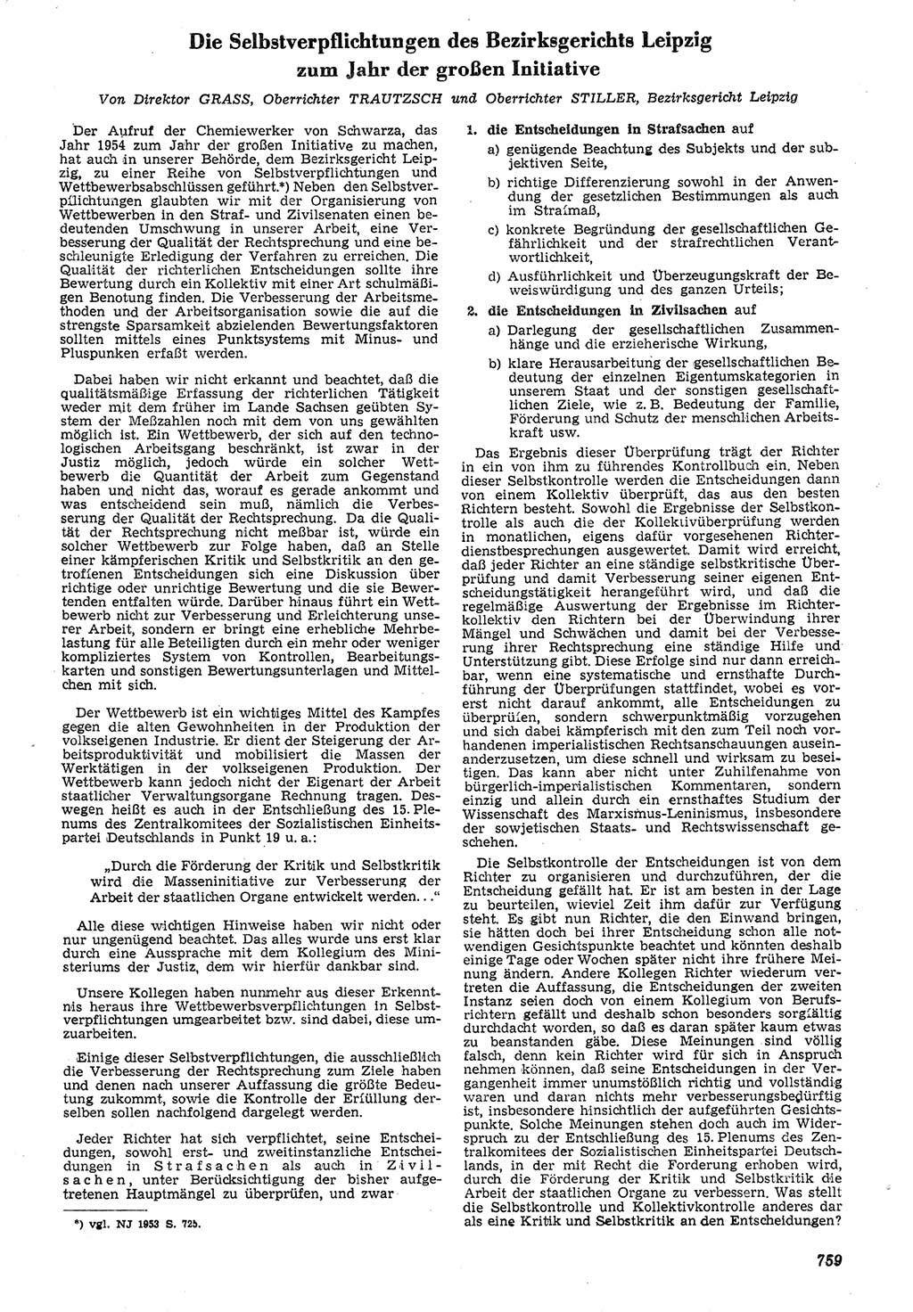 Neue Justiz (NJ), Zeitschrift für Recht und Rechtswissenschaft [Deutsche Demokratische Republik (DDR)], 7. Jahrgang 1953, Seite 759 (NJ DDR 1953, S. 759)