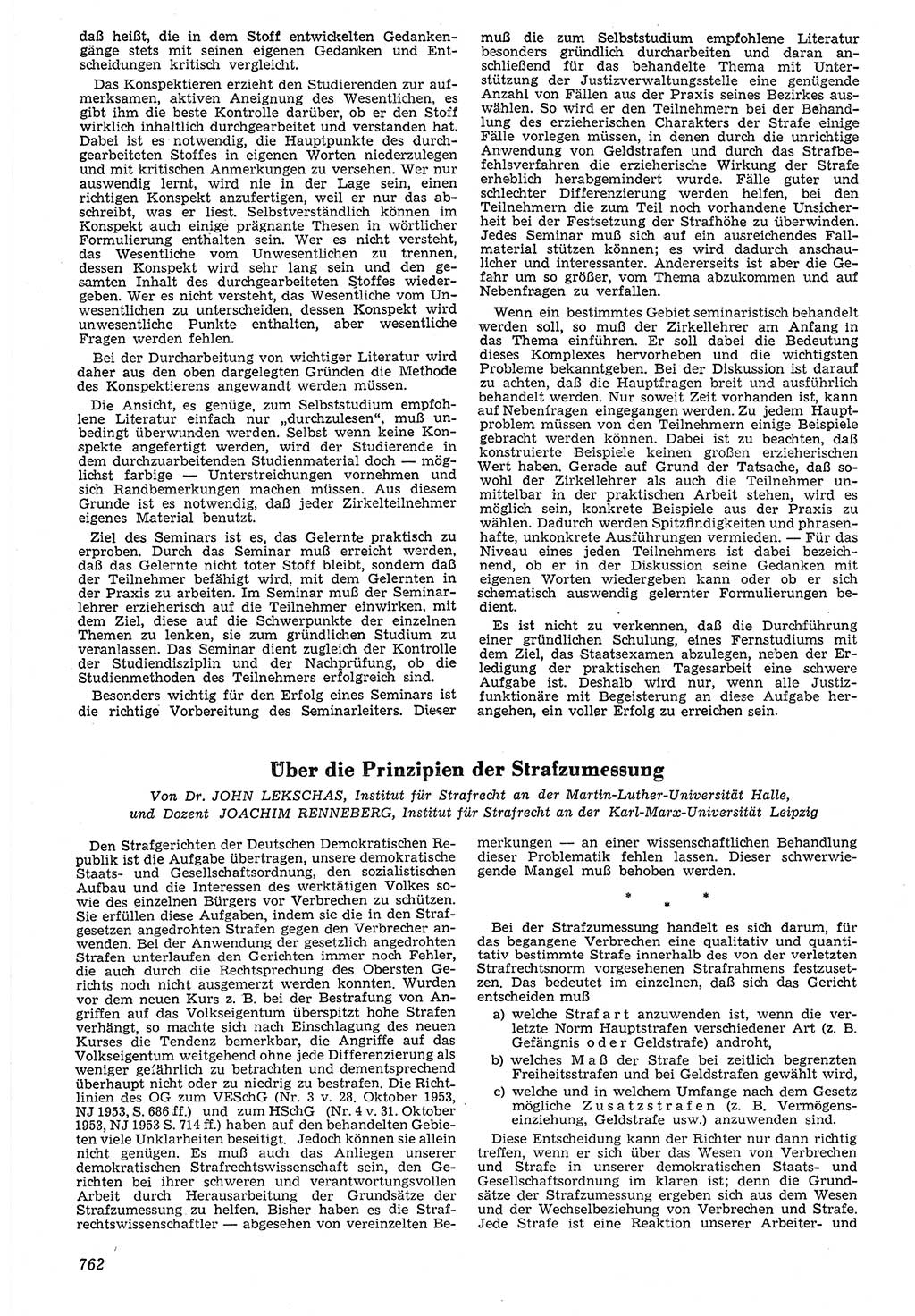 Neue Justiz (NJ), Zeitschrift für Recht und Rechtswissenschaft [Deutsche Demokratische Republik (DDR)], 7. Jahrgang 1953, Seite 762 (NJ DDR 1953, S. 762)
