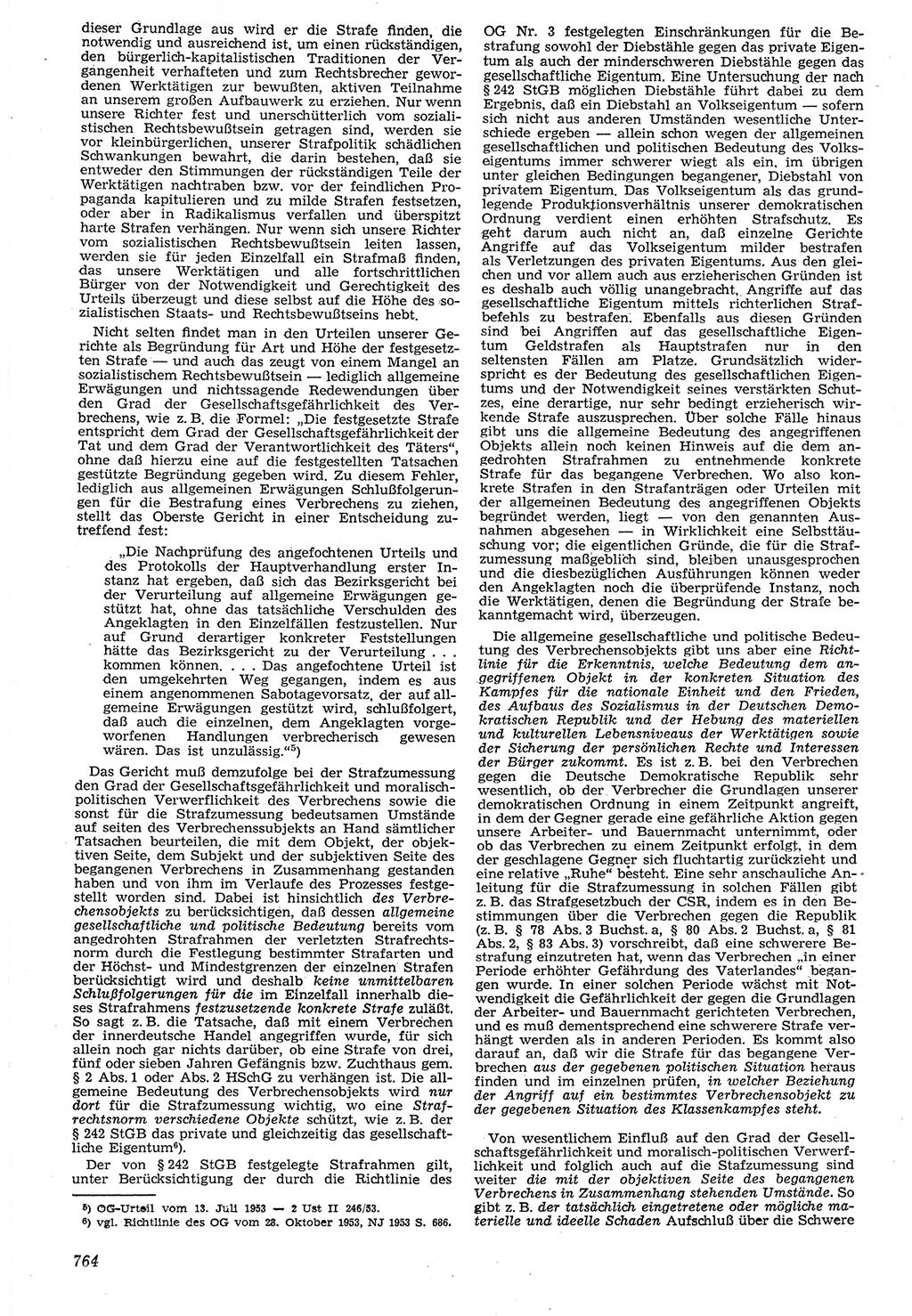 Neue Justiz (NJ), Zeitschrift für Recht und Rechtswissenschaft [Deutsche Demokratische Republik (DDR)], 7. Jahrgang 1953, Seite 764 (NJ DDR 1953, S. 764)