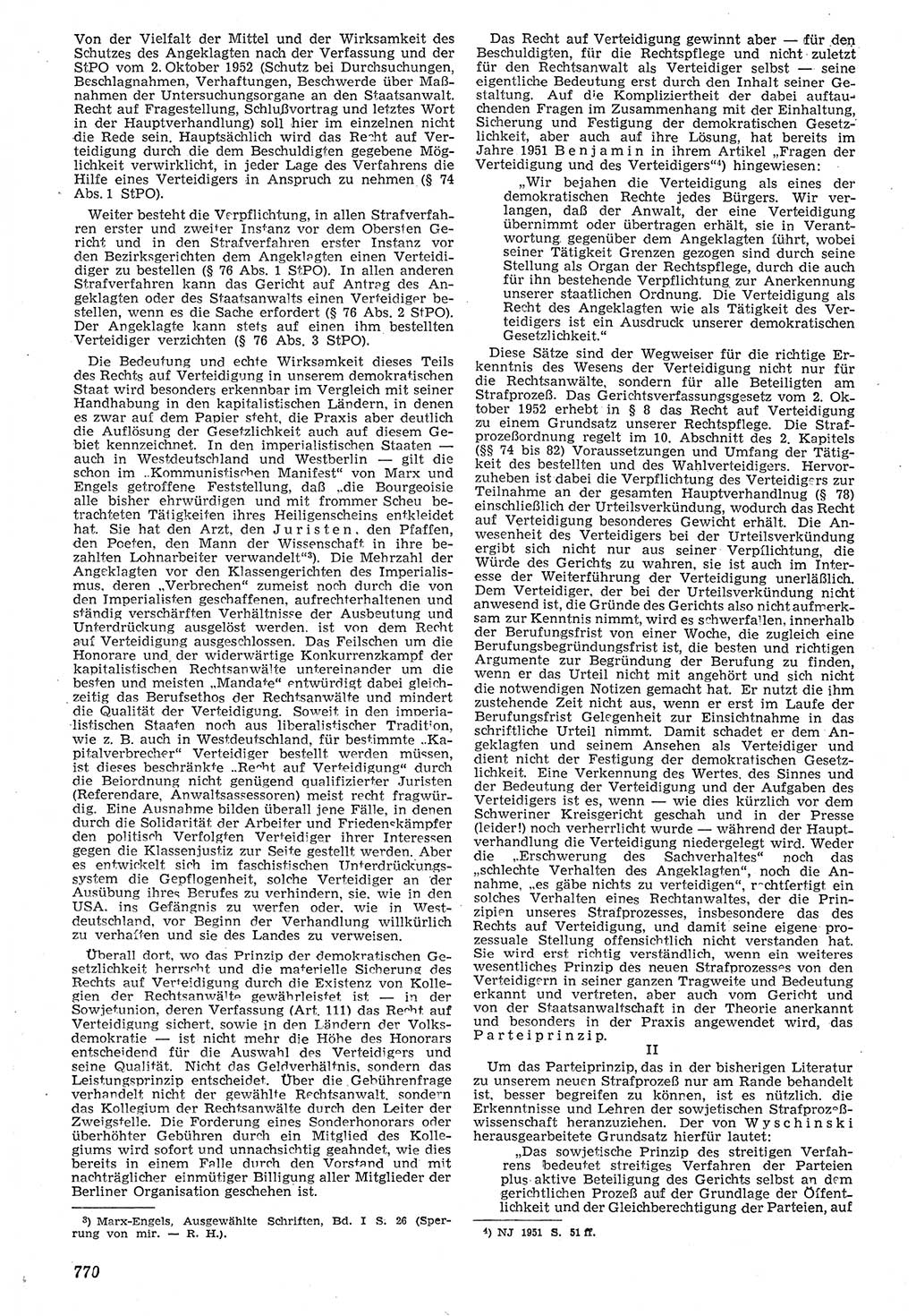 Neue Justiz (NJ), Zeitschrift für Recht und Rechtswissenschaft [Deutsche Demokratische Republik (DDR)], 7. Jahrgang 1953, Seite 770 (NJ DDR 1953, S. 770)