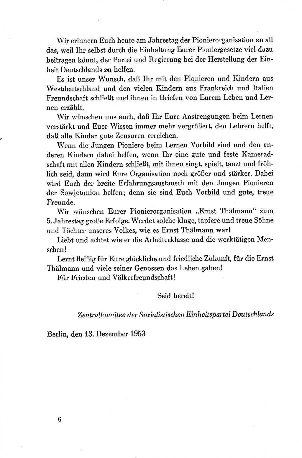Dokumente der Sozialistischen Einheitspartei Deutschlands (SED) [Deutsche Demokratische Republik (DDR)] 1954-1955, Seite 6 (Dok. SED DDR 1954-1955, S. 6)