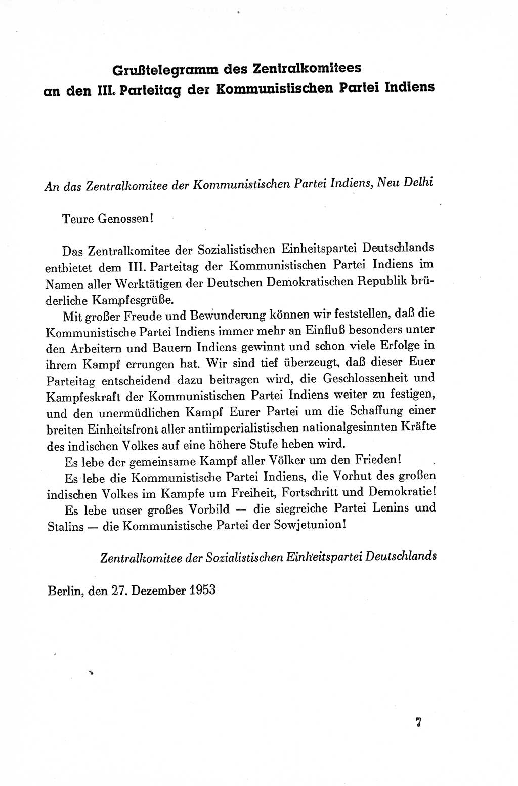 Dokumente der Sozialistischen Einheitspartei Deutschlands (SED) [Deutsche Demokratische Republik (DDR)] 1954-1955, Seite 7 (Dok. SED DDR 1954-1955, S. 7)