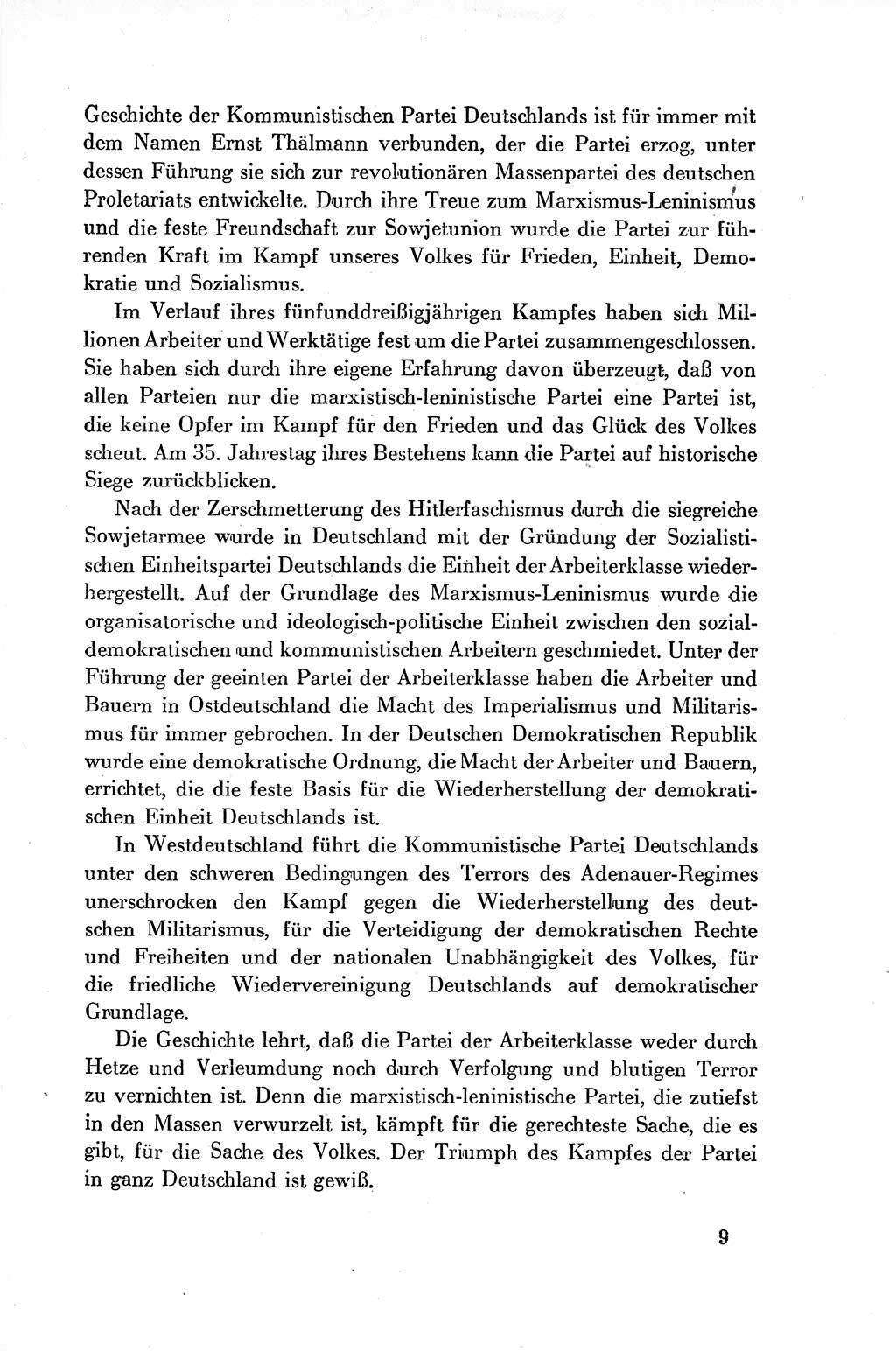 Dokumente der Sozialistischen Einheitspartei Deutschlands (SED) [Deutsche Demokratische Republik (DDR)] 1954-1955, Seite 9 (Dok. SED DDR 1954-1955, S. 9)