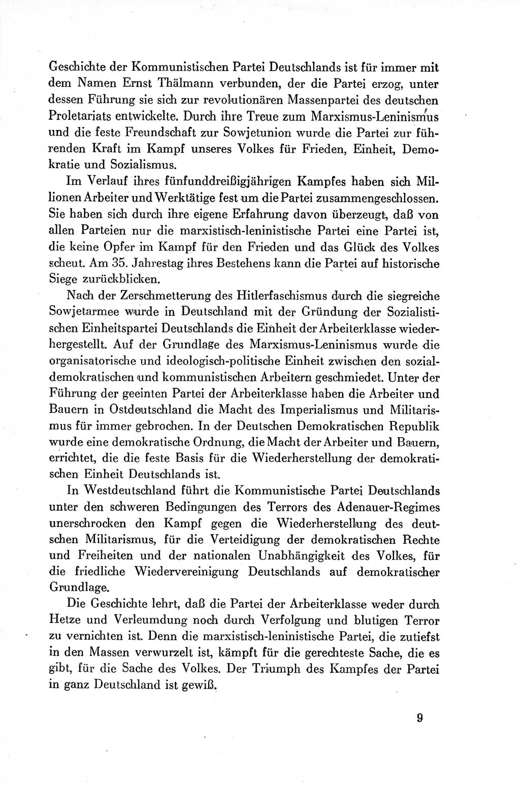 Dokumente der Sozialistischen Einheitspartei Deutschlands (SED) [Deutsche Demokratische Republik (DDR)] 1954-1955, Seite 9 (Dok. SED DDR 1954-1955, S. 9)