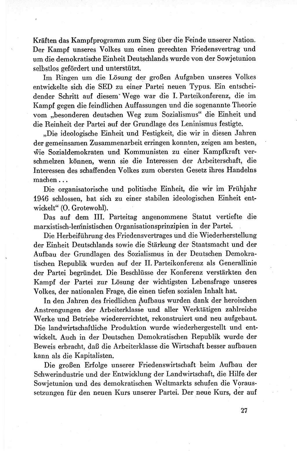 Dokumente der Sozialistischen Einheitspartei Deutschlands (SED) [Deutsche Demokratische Republik (DDR)] 1954-1955, Seite 27 (Dok. SED DDR 1954-1955, S. 27)