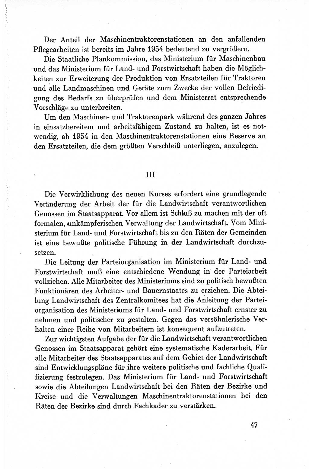 Dokumente der Sozialistischen Einheitspartei Deutschlands (SED) [Deutsche Demokratische Republik (DDR)] 1954-1955, Seite 47 (Dok. SED DDR 1954-1955, S. 47)