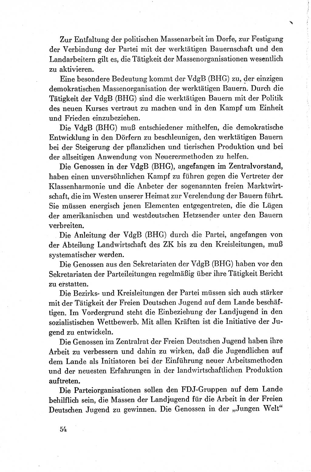Dokumente der Sozialistischen Einheitspartei Deutschlands (SED) [Deutsche Demokratische Republik (DDR)] 1954-1955, Seite 54 (Dok. SED DDR 1954-1955, S. 54)