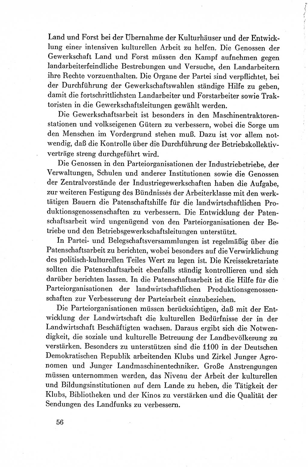 Dokumente der Sozialistischen Einheitspartei Deutschlands (SED) [Deutsche Demokratische Republik (DDR)] 1954-1955, Seite 56 (Dok. SED DDR 1954-1955, S. 56)