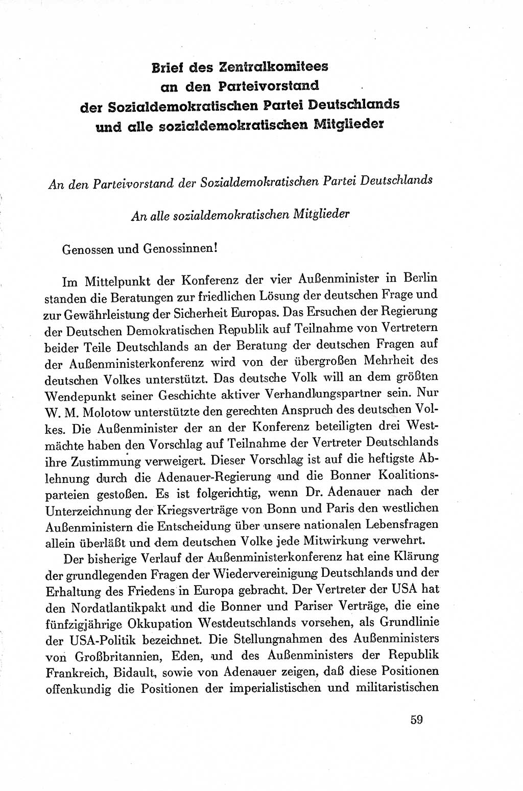 Dokumente der Sozialistischen Einheitspartei Deutschlands (SED) [Deutsche Demokratische Republik (DDR)] 1954-1955, Seite 59 (Dok. SED DDR 1954-1955, S. 59)