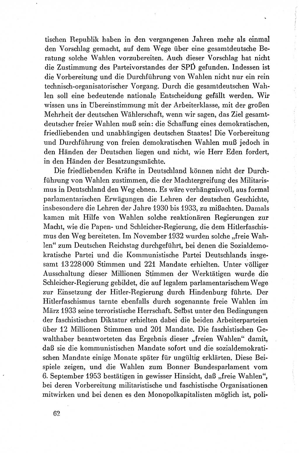 Dokumente der Sozialistischen Einheitspartei Deutschlands (SED) [Deutsche Demokratische Republik (DDR)] 1954-1955, Seite 62 (Dok. SED DDR 1954-1955, S. 62)