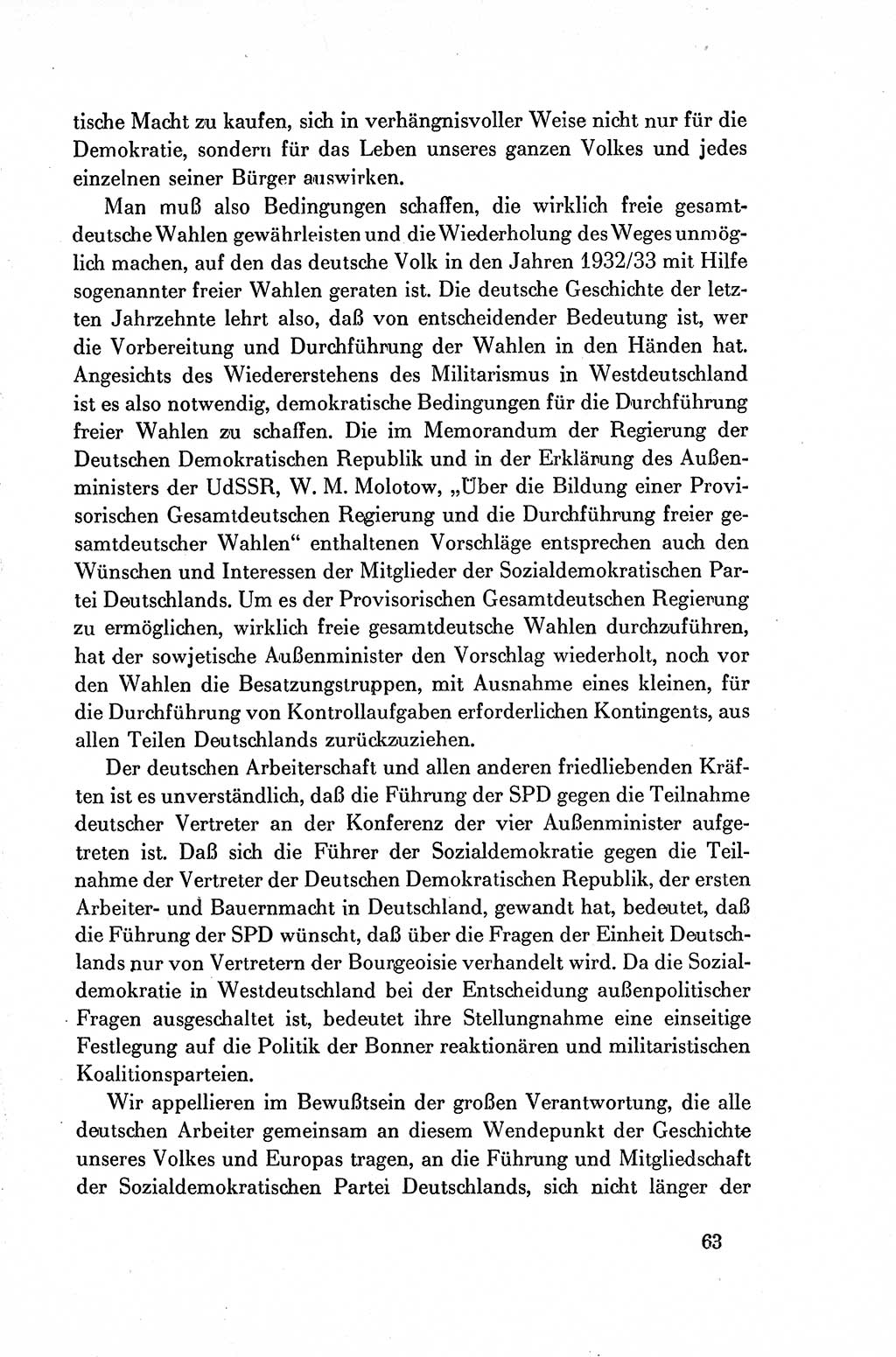 Dokumente der Sozialistischen Einheitspartei Deutschlands (SED) [Deutsche Demokratische Republik (DDR)] 1954-1955, Seite 63 (Dok. SED DDR 1954-1955, S. 63)