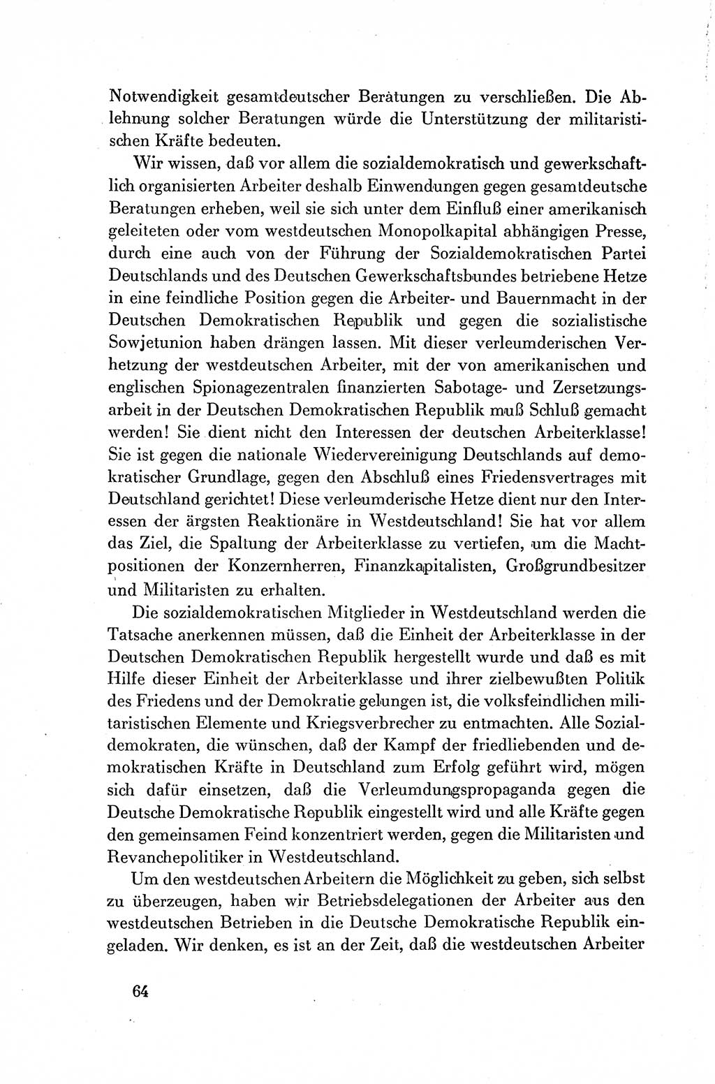 Dokumente der Sozialistischen Einheitspartei Deutschlands (SED) [Deutsche Demokratische Republik (DDR)] 1954-1955, Seite 64 (Dok. SED DDR 1954-1955, S. 64)