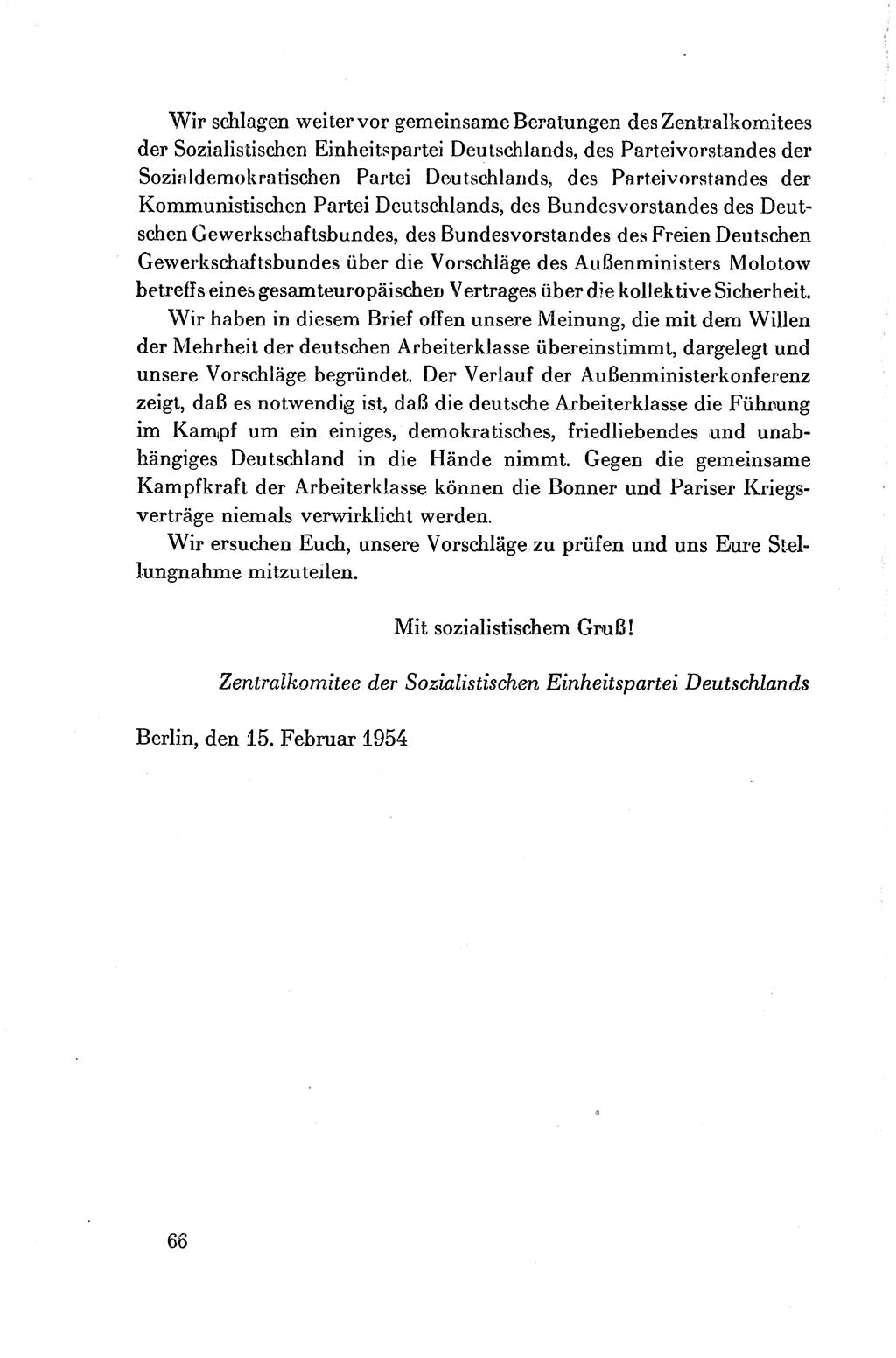 Dokumente der Sozialistischen Einheitspartei Deutschlands (SED) [Deutsche Demokratische Republik (DDR)] 1954-1955, Seite 66 (Dok. SED DDR 1954-1955, S. 66)