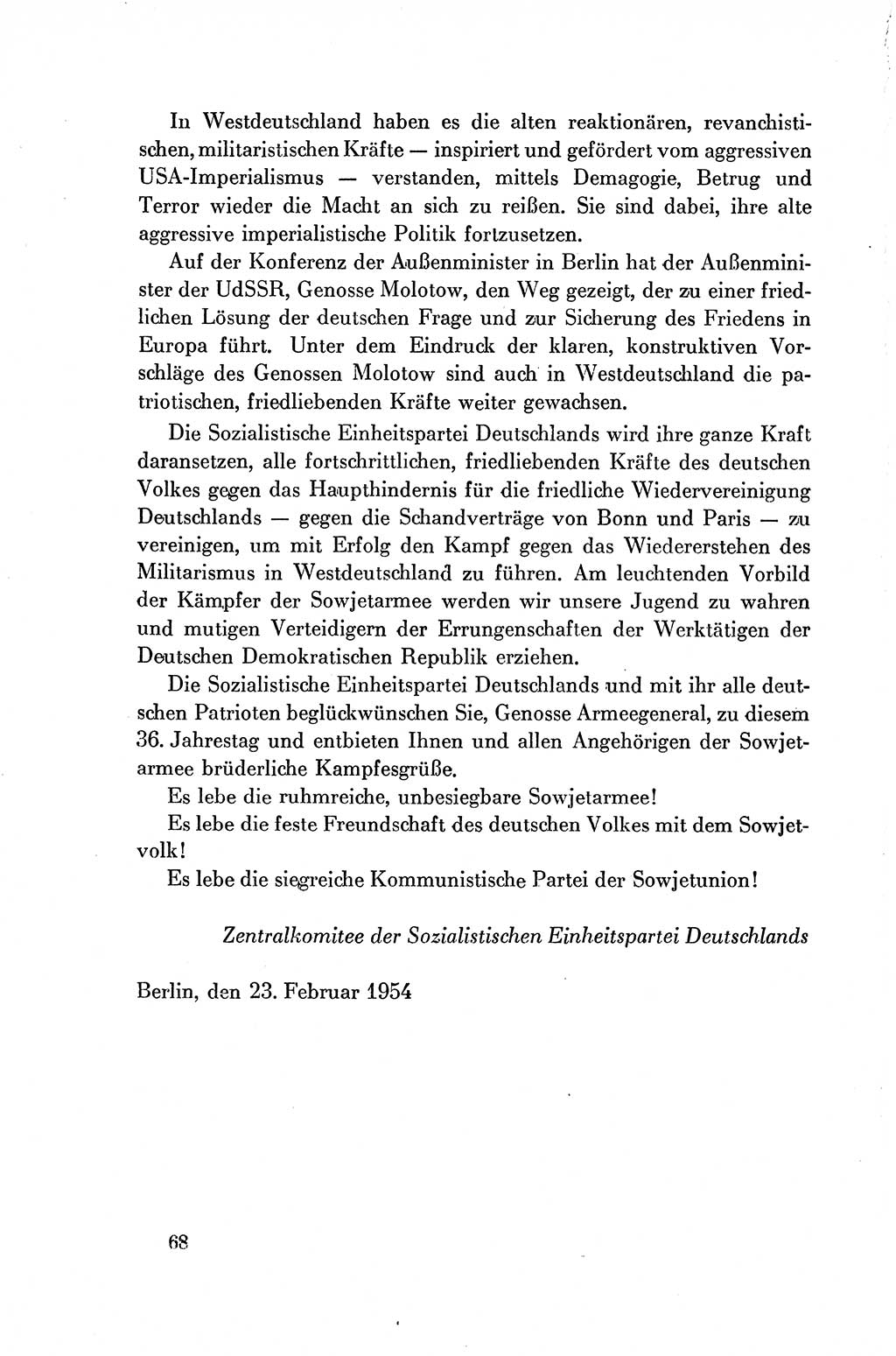 Dokumente der Sozialistischen Einheitspartei Deutschlands (SED) [Deutsche Demokratische Republik (DDR)] 1954-1955, Seite 68 (Dok. SED DDR 1954-1955, S. 68)