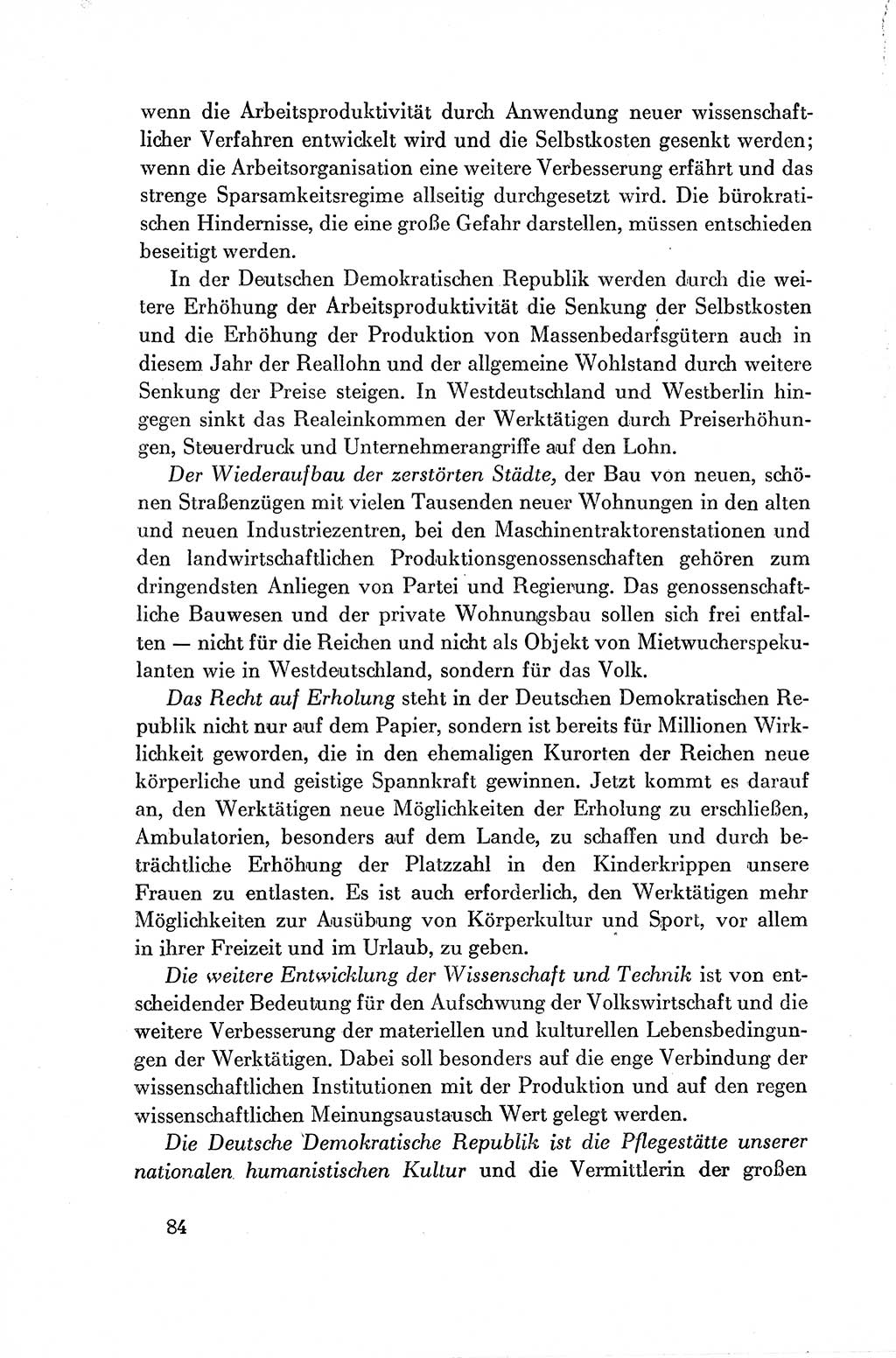 Dokumente der Sozialistischen Einheitspartei Deutschlands (SED) [Deutsche Demokratische Republik (DDR)] 1954-1955, Seite 84 (Dok. SED DDR 1954-1955, S. 84)