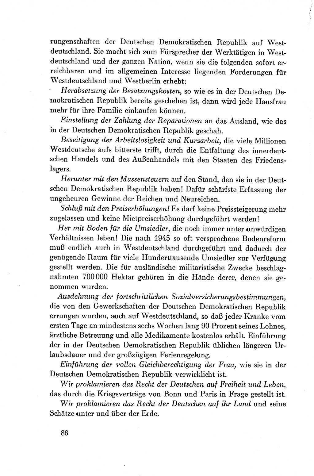 Dokumente der Sozialistischen Einheitspartei Deutschlands (SED) [Deutsche Demokratische Republik (DDR)] 1954-1955, Seite 86 (Dok. SED DDR 1954-1955, S. 86)