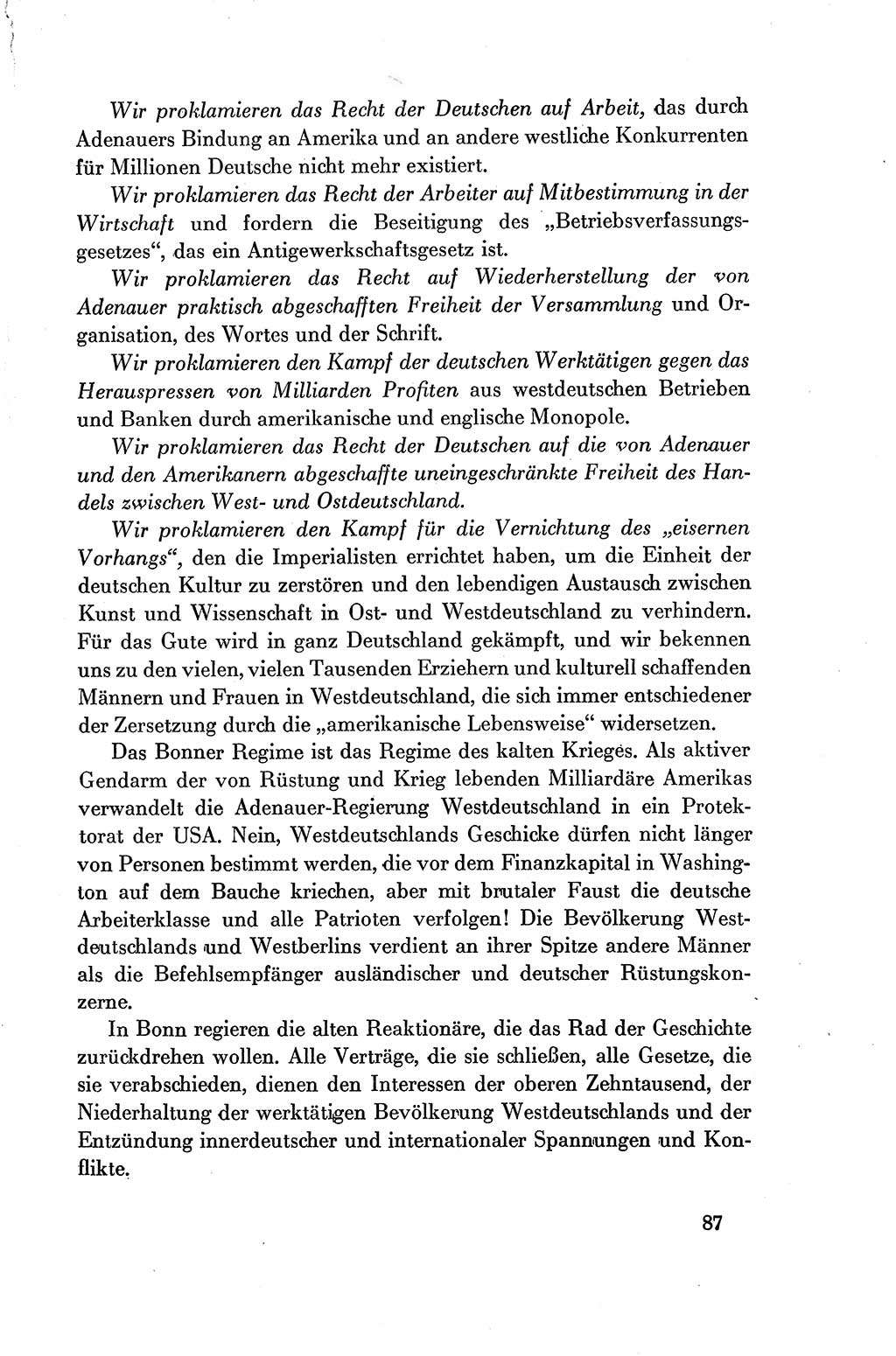 Dokumente der Sozialistischen Einheitspartei Deutschlands (SED) [Deutsche Demokratische Republik (DDR)] 1954-1955, Seite 87 (Dok. SED DDR 1954-1955, S. 87)