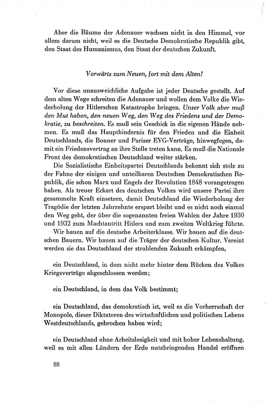 Dokumente der Sozialistischen Einheitspartei Deutschlands (SED) [Deutsche Demokratische Republik (DDR)] 1954-1955, Seite 88 (Dok. SED DDR 1954-1955, S. 88)