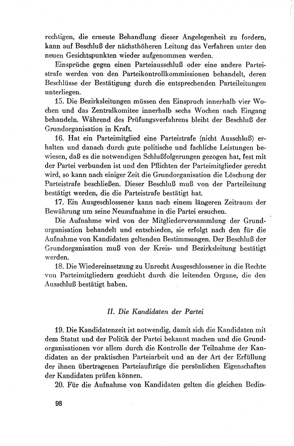 Dokumente der Sozialistischen Einheitspartei Deutschlands (SED) [Deutsche Demokratische Republik (DDR)] 1954-1955, Seite 98 (Dok. SED DDR 1954-1955, S. 98)