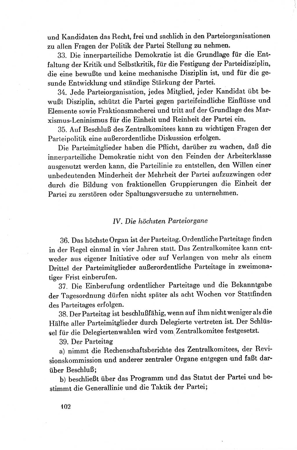 Dokumente der Sozialistischen Einheitspartei Deutschlands (SED) [Deutsche Demokratische Republik (DDR)] 1954-1955, Seite 102 (Dok. SED DDR 1954-1955, S. 102)