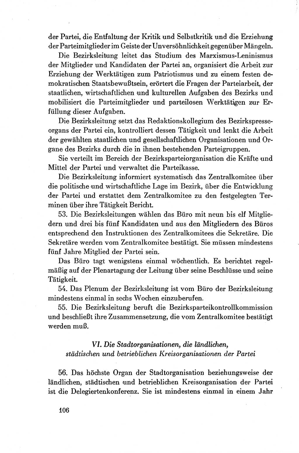Dokumente der Sozialistischen Einheitspartei Deutschlands (SED) [Deutsche Demokratische Republik (DDR)] 1954-1955, Seite 106 (Dok. SED DDR 1954-1955, S. 106)
