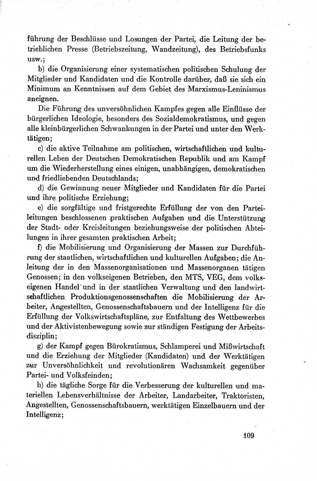 Dokumente der Sozialistischen Einheitspartei Deutschlands (SED) [Deutsche Demokratische Republik (DDR)] 1954-1955, Seite 109 (Dok. SED DDR 1954-1955, S. 109)