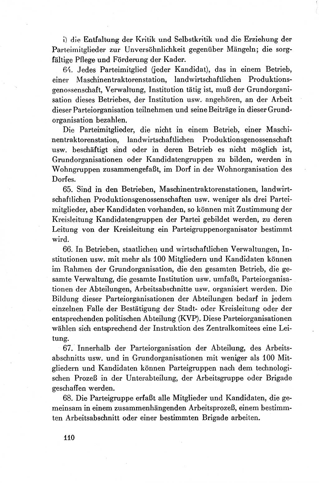 Dokumente der Sozialistischen Einheitspartei Deutschlands (SED) [Deutsche Demokratische Republik (DDR)] 1954-1955, Seite 110 (Dok. SED DDR 1954-1955, S. 110)
