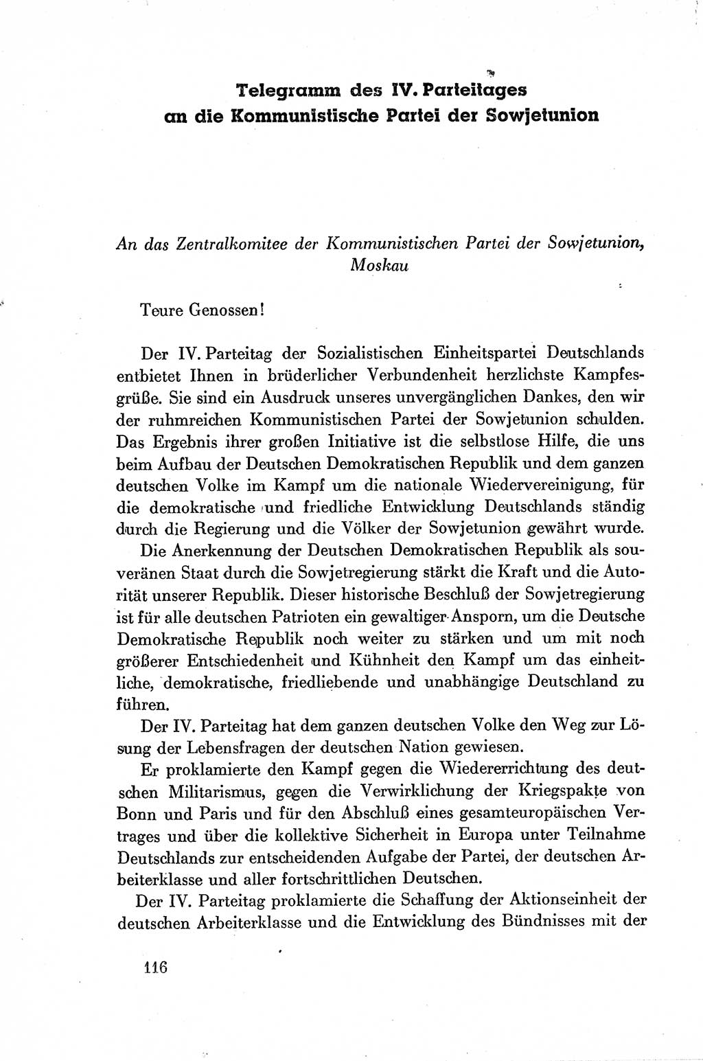 Dokumente der Sozialistischen Einheitspartei Deutschlands (SED) [Deutsche Demokratische Republik (DDR)] 1954-1955, Seite 116 (Dok. SED DDR 1954-1955, S. 116)