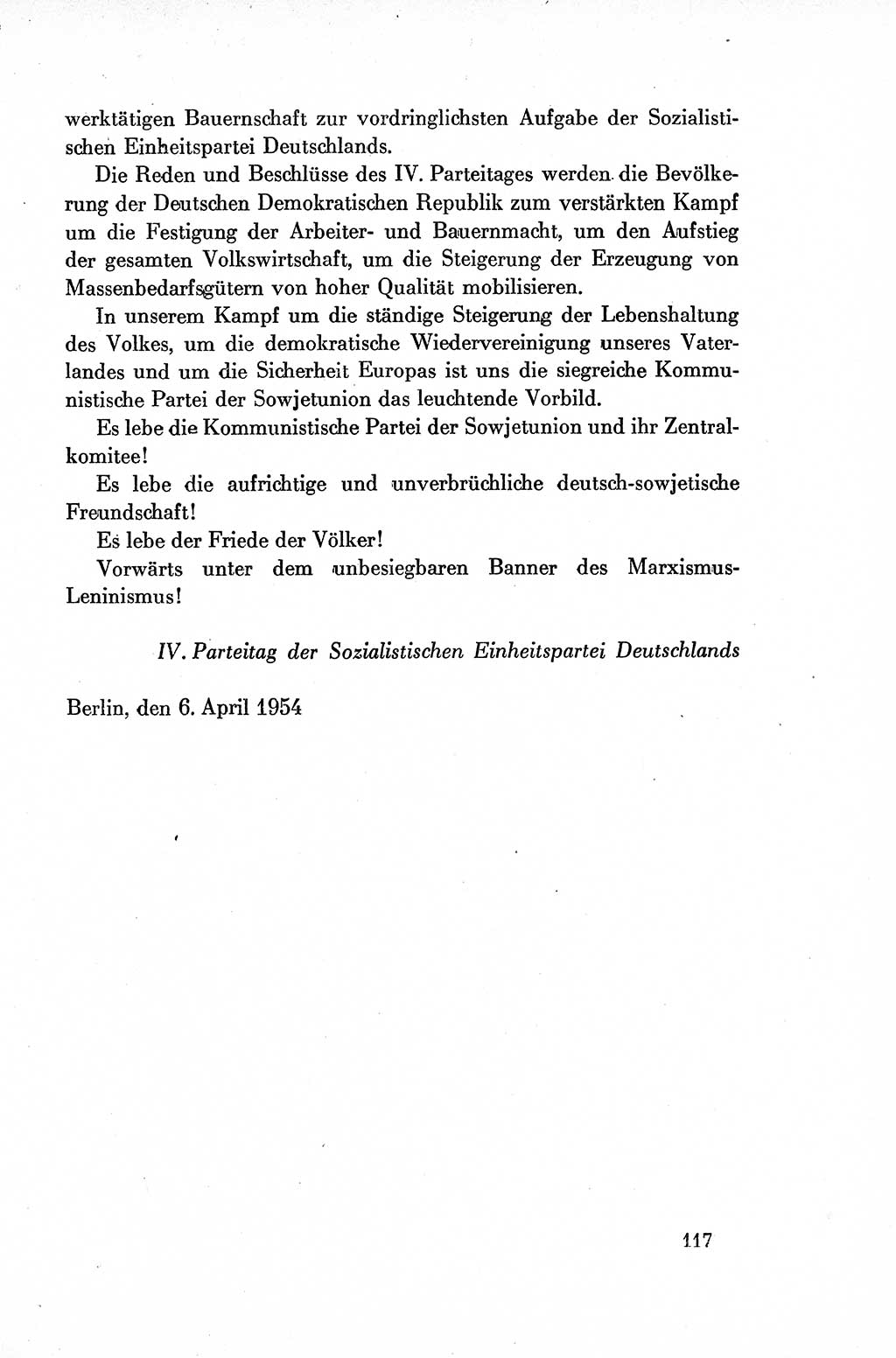 Dokumente der Sozialistischen Einheitspartei Deutschlands (SED) [Deutsche Demokratische Republik (DDR)] 1954-1955, Seite 117 (Dok. SED DDR 1954-1955, S. 117)