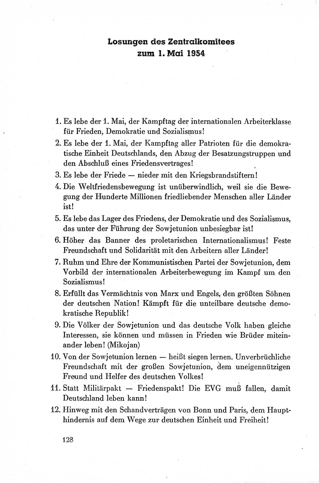 Dokumente der Sozialistischen Einheitspartei Deutschlands (SED) [Deutsche Demokratische Republik (DDR)] 1954-1955, Seite 128 (Dok. SED DDR 1954-1955, S. 128)