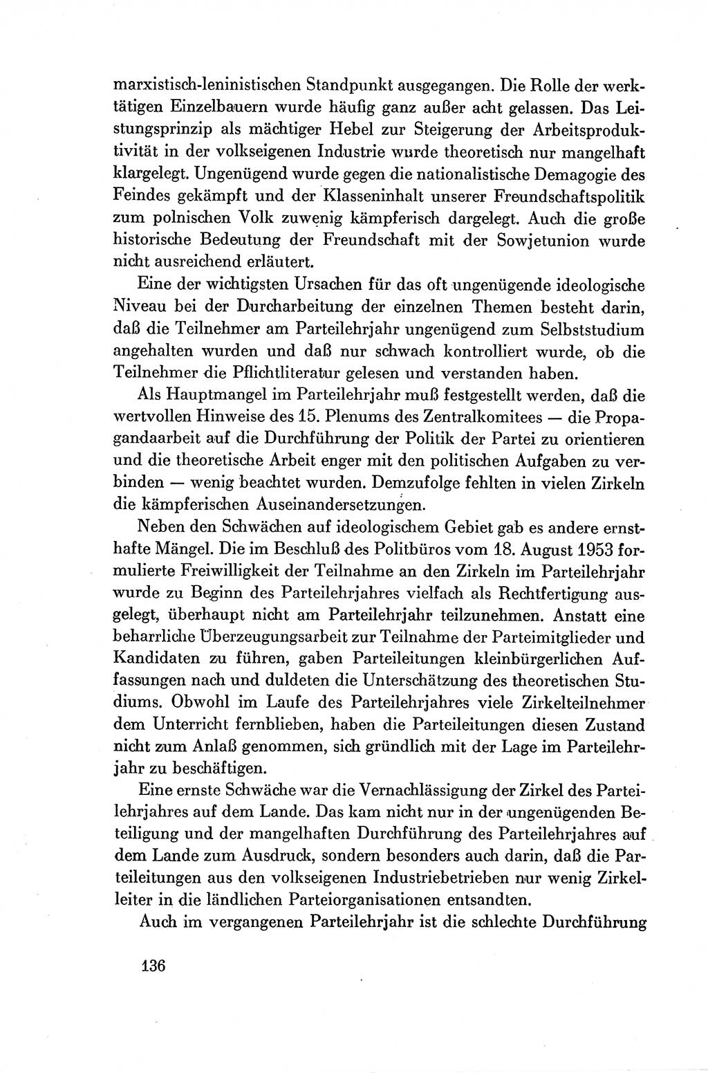 Dokumente der Sozialistischen Einheitspartei Deutschlands (SED) [Deutsche Demokratische Republik (DDR)] 1954-1955, Seite 136 (Dok. SED DDR 1954-1955, S. 136)