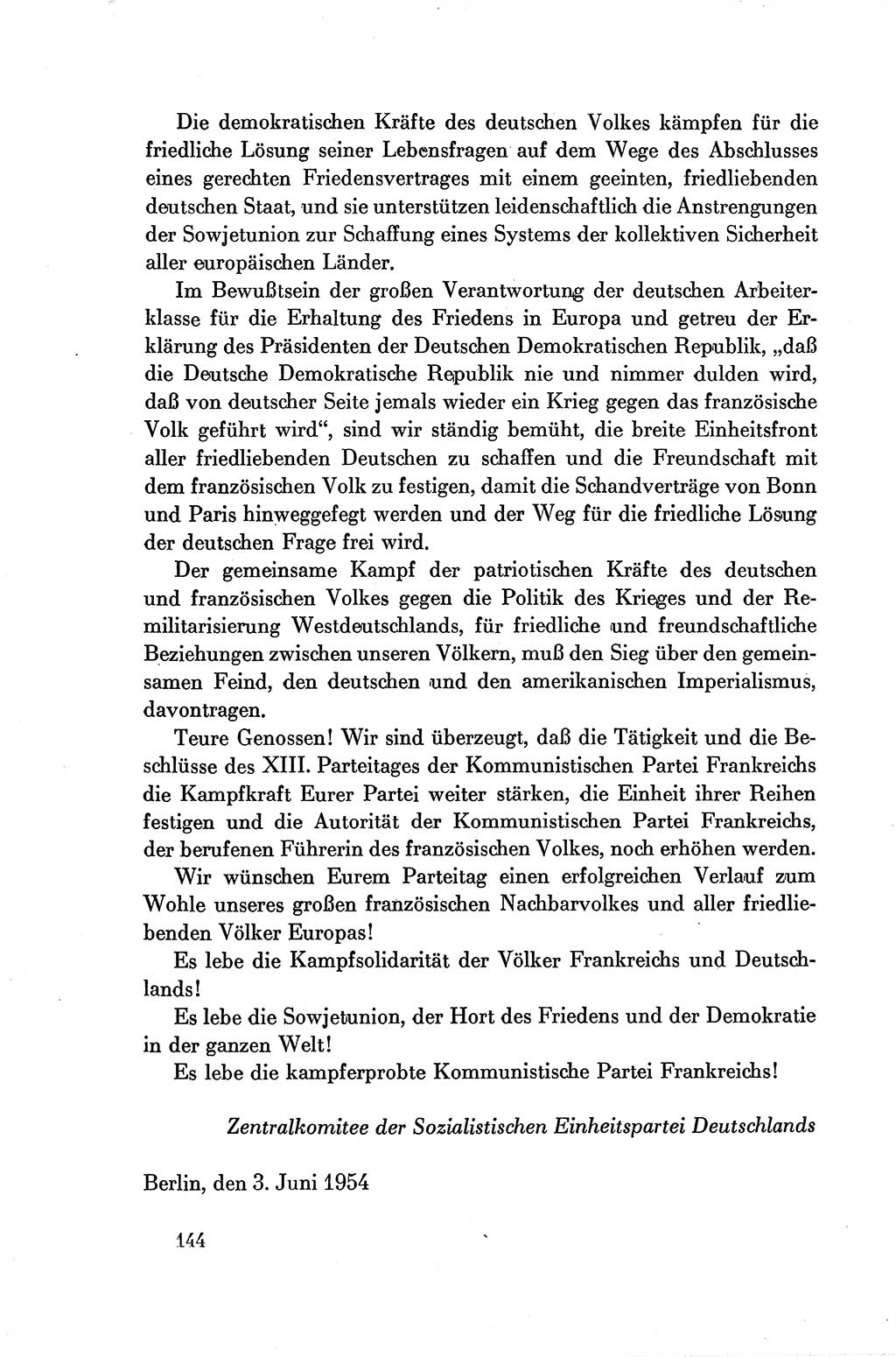 Dokumente der Sozialistischen Einheitspartei Deutschlands (SED) [Deutsche Demokratische Republik (DDR)] 1954-1955, Seite 144 (Dok. SED DDR 1954-1955, S. 144)