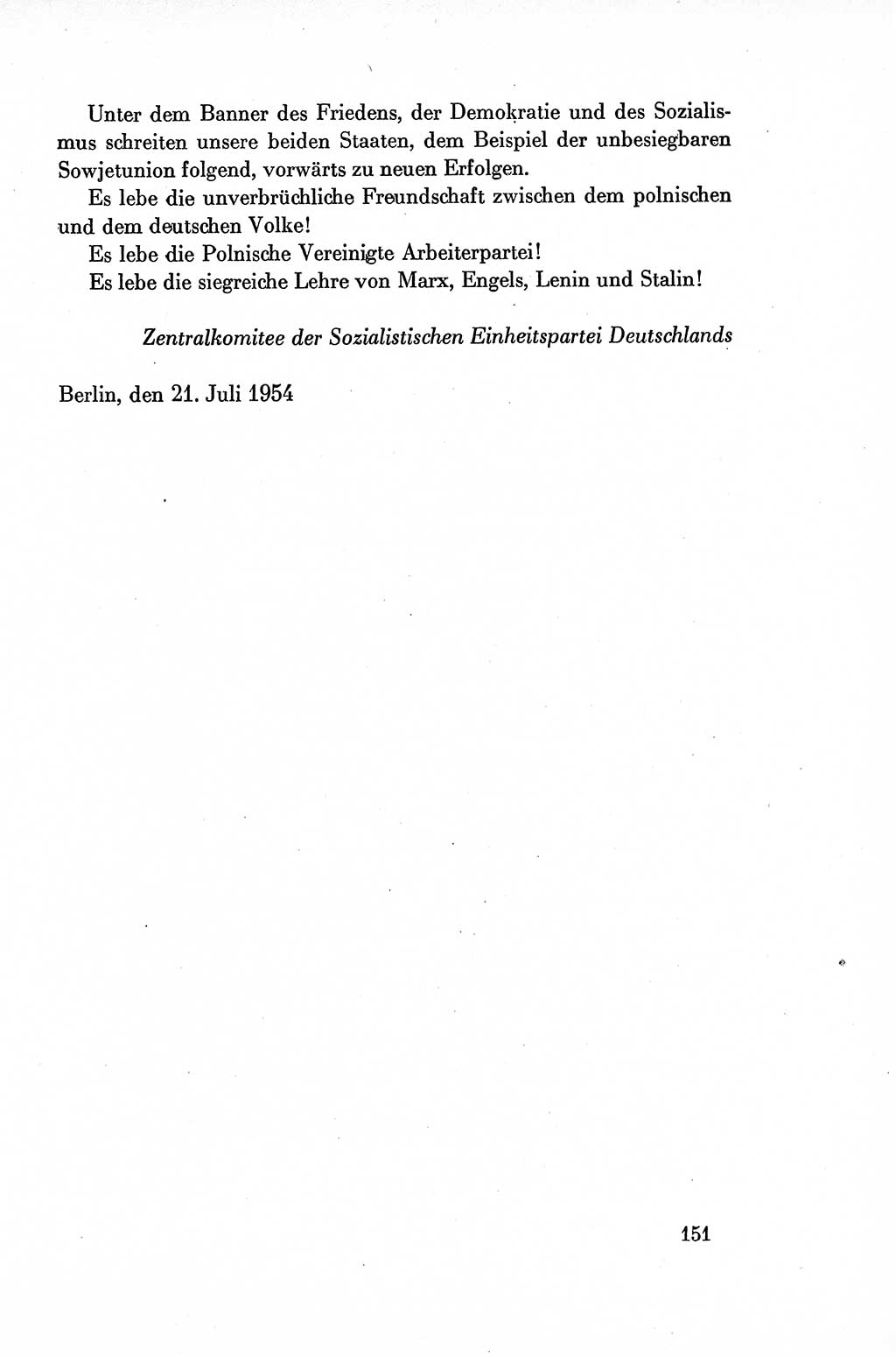 Dokumente der Sozialistischen Einheitspartei Deutschlands (SED) [Deutsche Demokratische Republik (DDR)] 1954-1955, Seite 151 (Dok. SED DDR 1954-1955, S. 151)