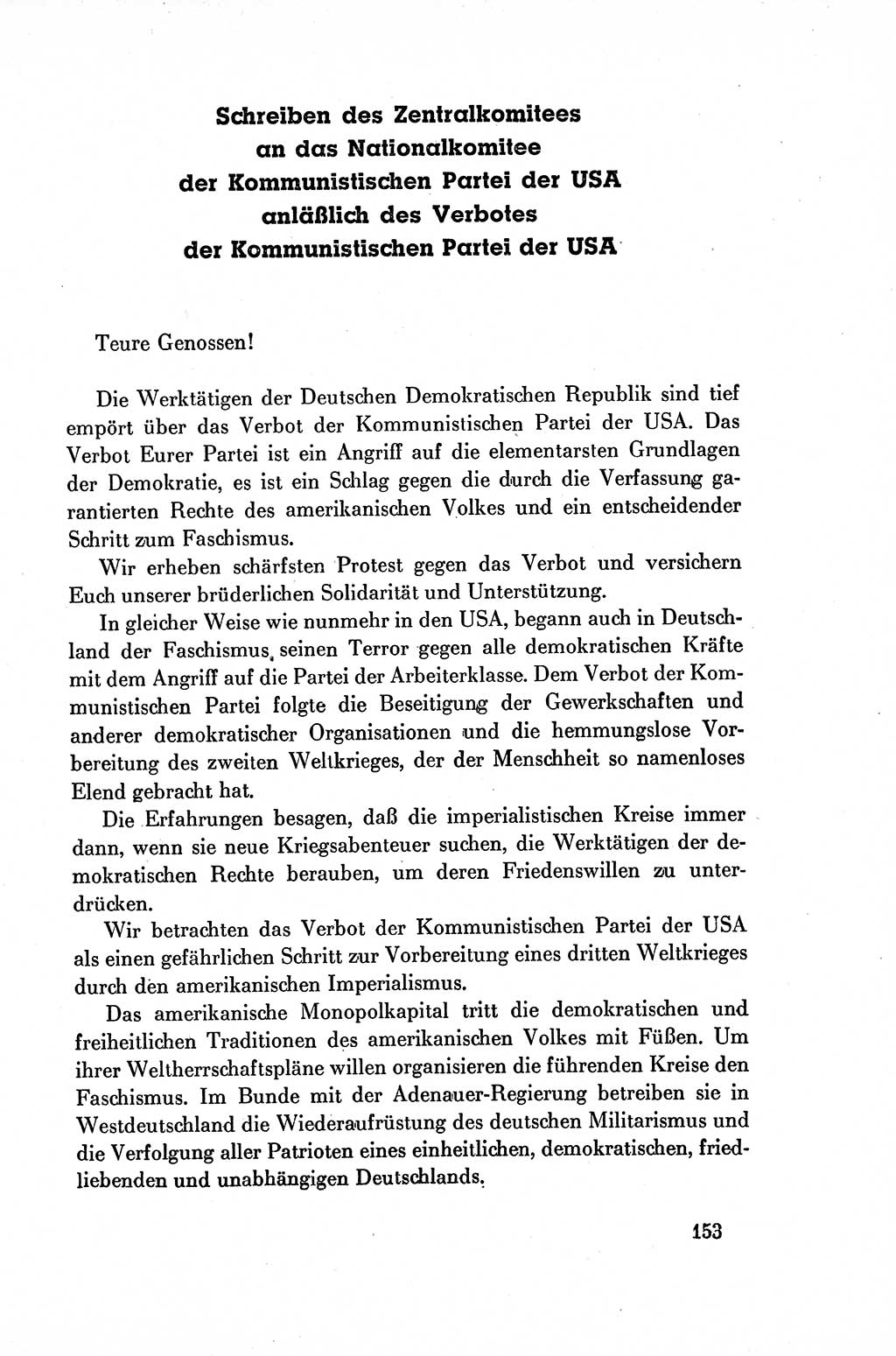 Dokumente der Sozialistischen Einheitspartei Deutschlands (SED) [Deutsche Demokratische Republik (DDR)] 1954-1955, Seite 153 (Dok. SED DDR 1954-1955, S. 153)